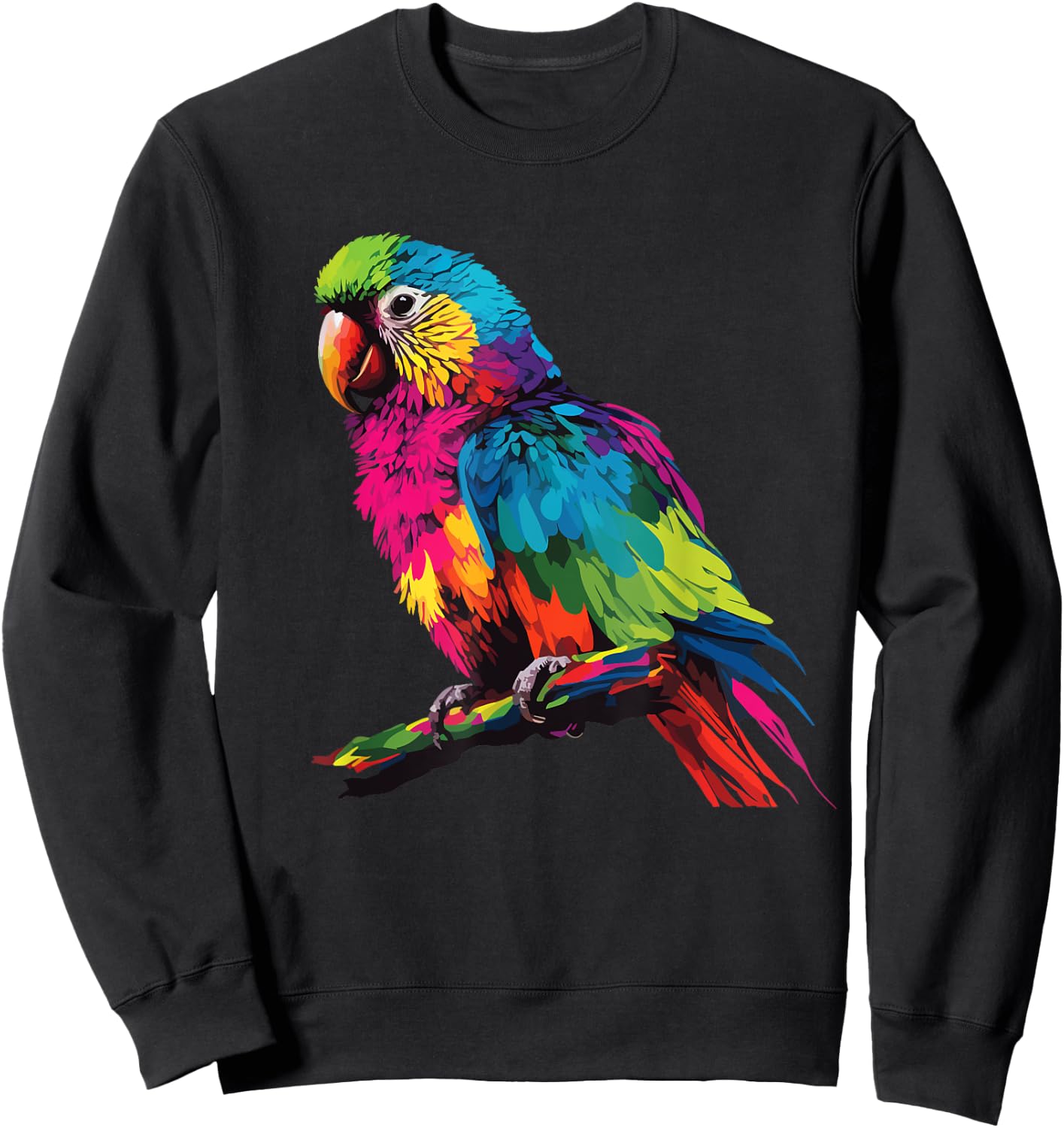 colorful scarlet Macaw parrot bird for lover Birdwatching Sweatshirt - Sweatshirt | Black