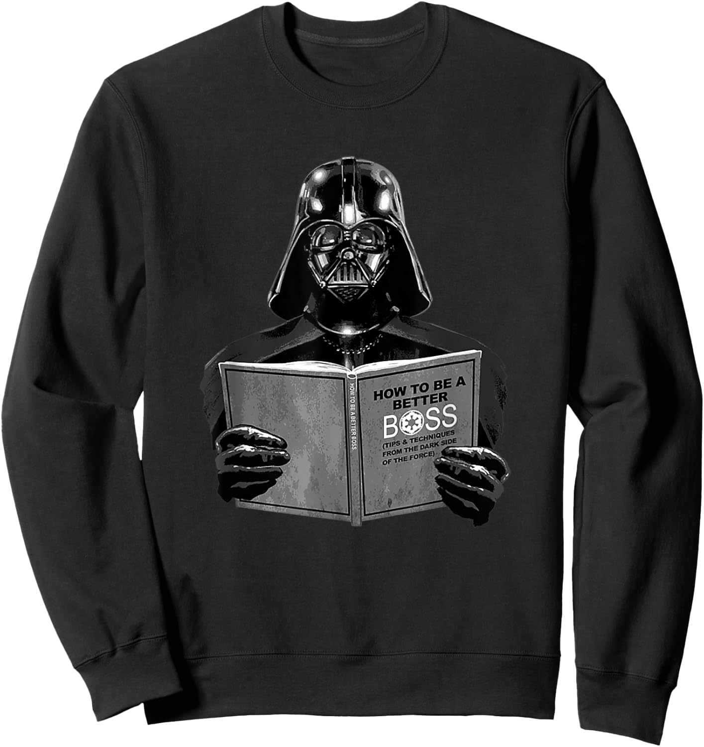 Star Wars Classic Vader Reading How To Be A Better Boss Sweatshirt - Sweatshirt | Black