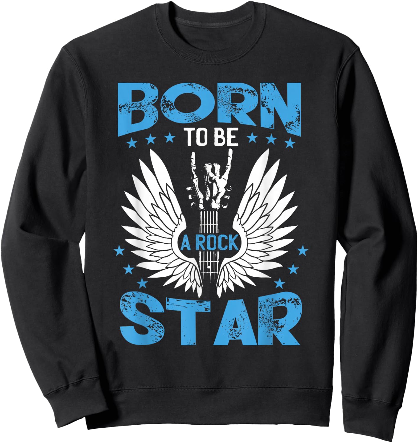 Born To Be A Rock Star | Kids | Guitar Player Music Guitar Sweatshirt - Sweatshirt | Black
