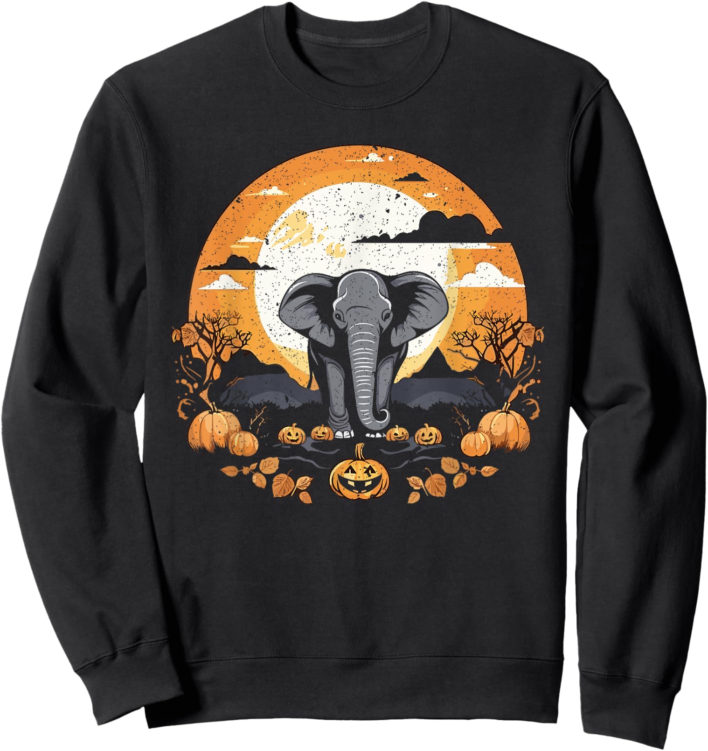 Elephant Halloween Safari Trick Or Treat Spooky Animal Sweatshirt - Sweatshirt | Black