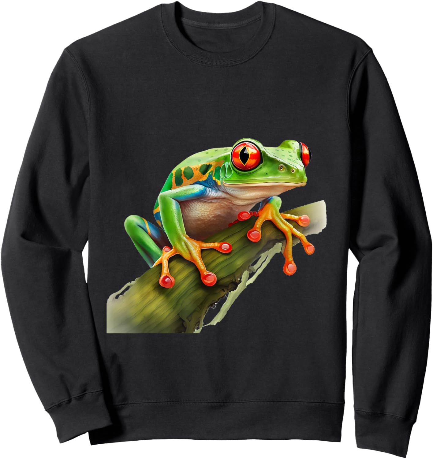 Green Body Frog Rainforest Amphibian Red Eyed Tree Frog Sweatshirt - Sweatshirt | Black