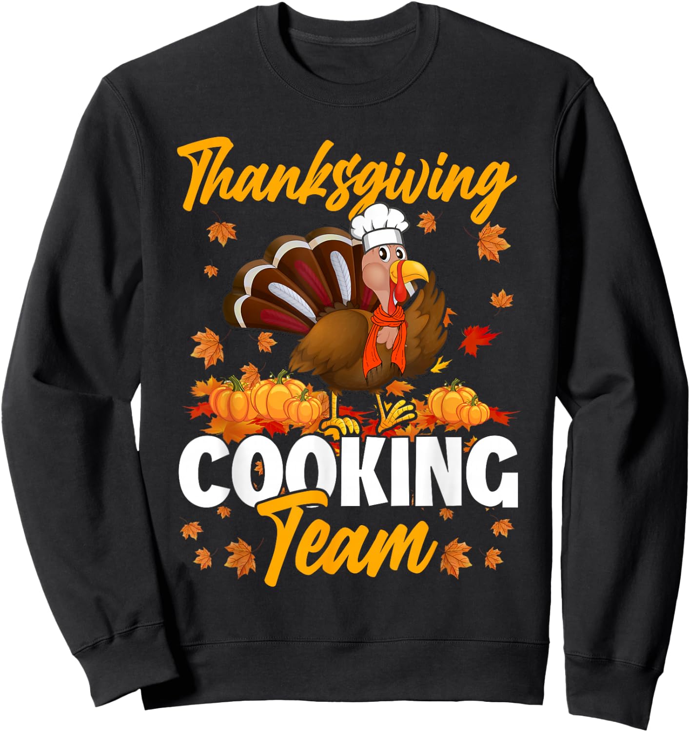 Funny Turkey Chef Thanksgiving - Women's Black Short Sleeve Thanksgiving - Small Sweatshirt - Sweatshirt | Black