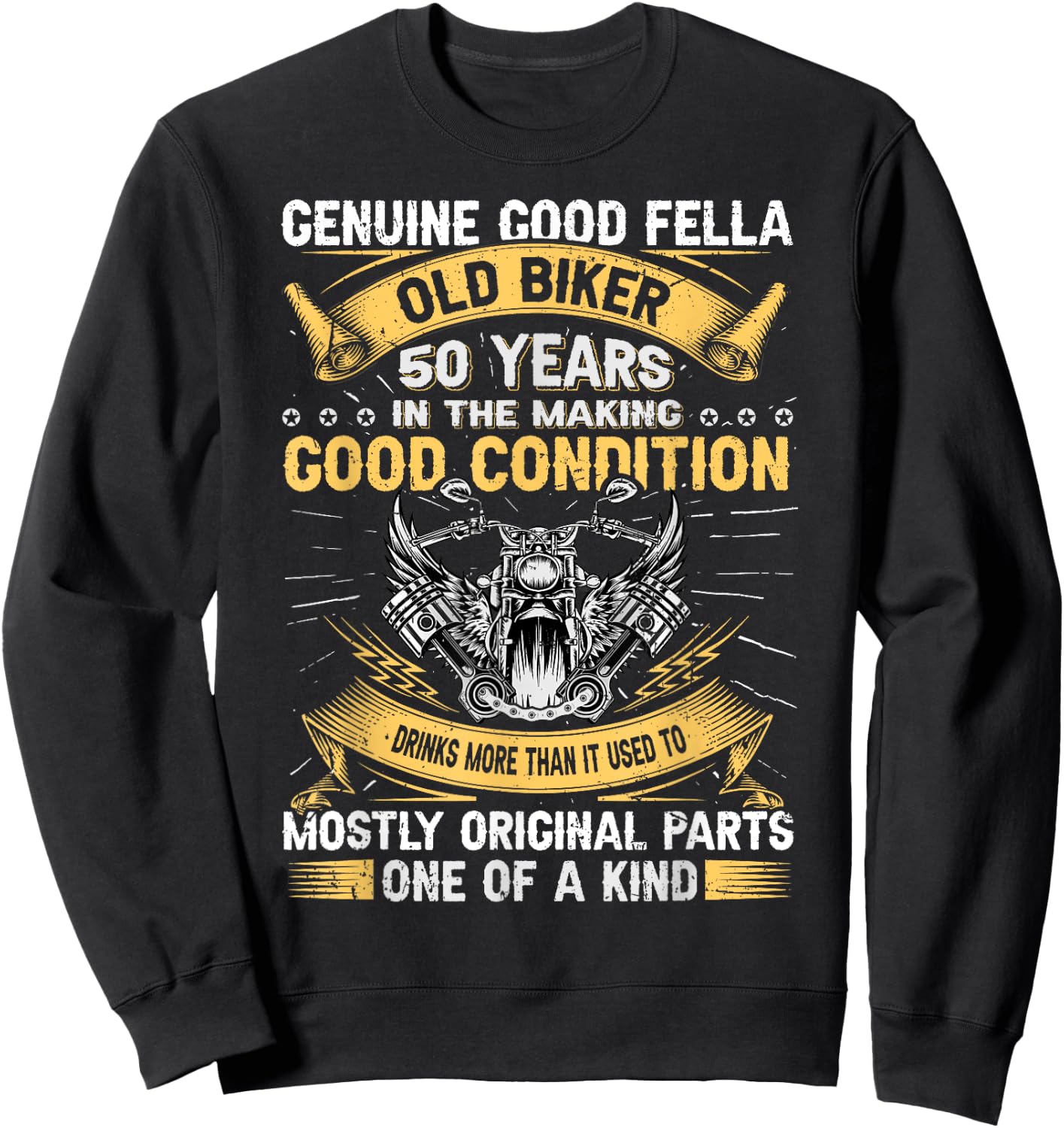 Old Biker 50 Years In The Making 50th Birthday Biker Sweatshirt - Sweatshirt | Black