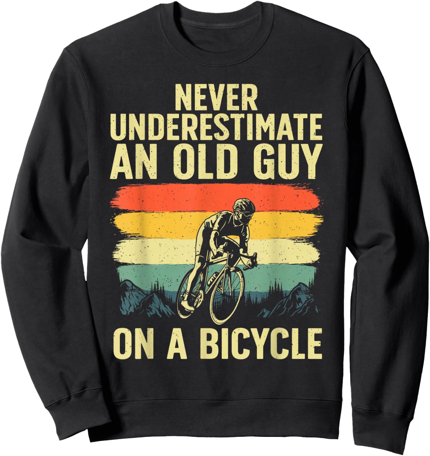 Cool Cycling Art Grandpa Bicycle Riding Cycle Racing Sweatshirt - Sweatshirt | Black
