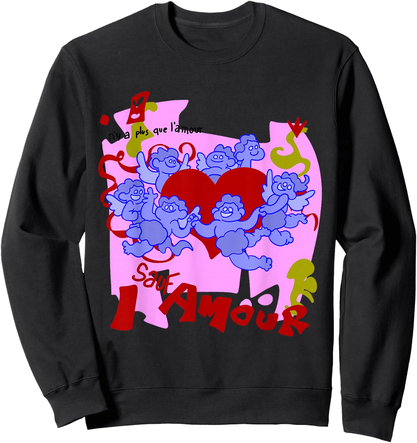 Retro 1980s Beat It Amour Cartoon Version Sweatshirt - Sweatshirt | Black