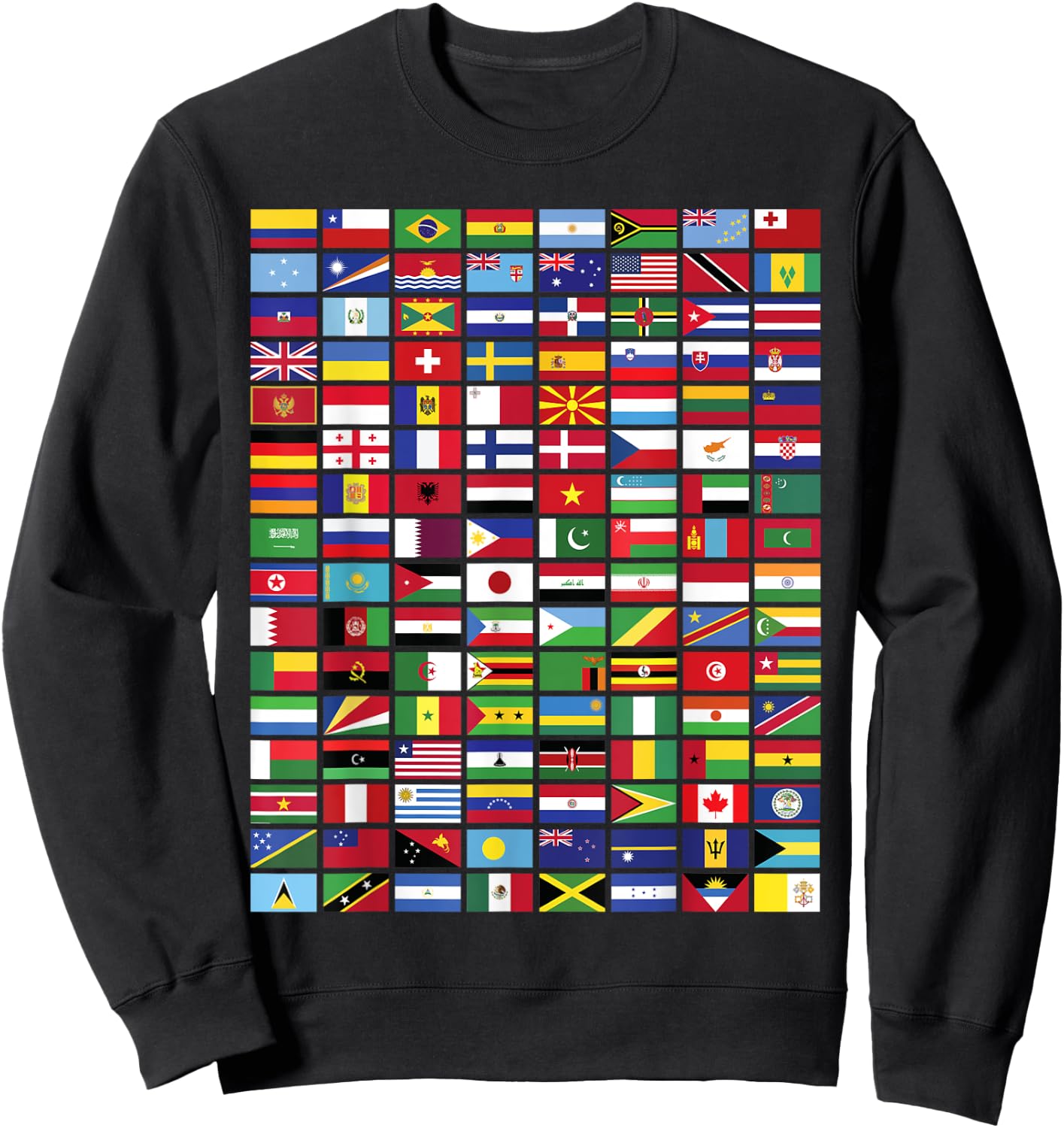 Flags - Over 100 Countries World Geography Vexillology Gifts Sweatshirt - Sweatshirt | Black