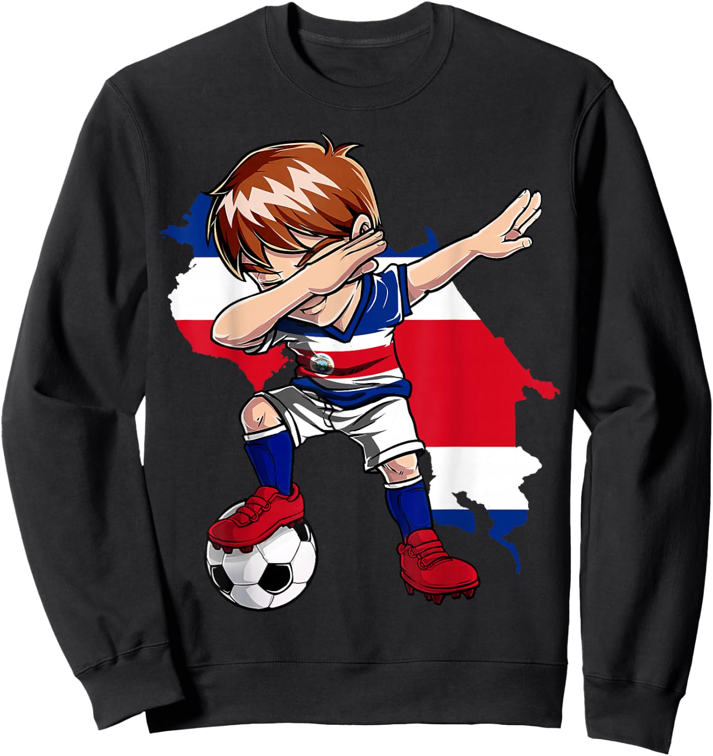 Dabbing Soccer Costa Rican Jersey Boy Costa Rica Football Sweatshirt - Sweatshirt | Black