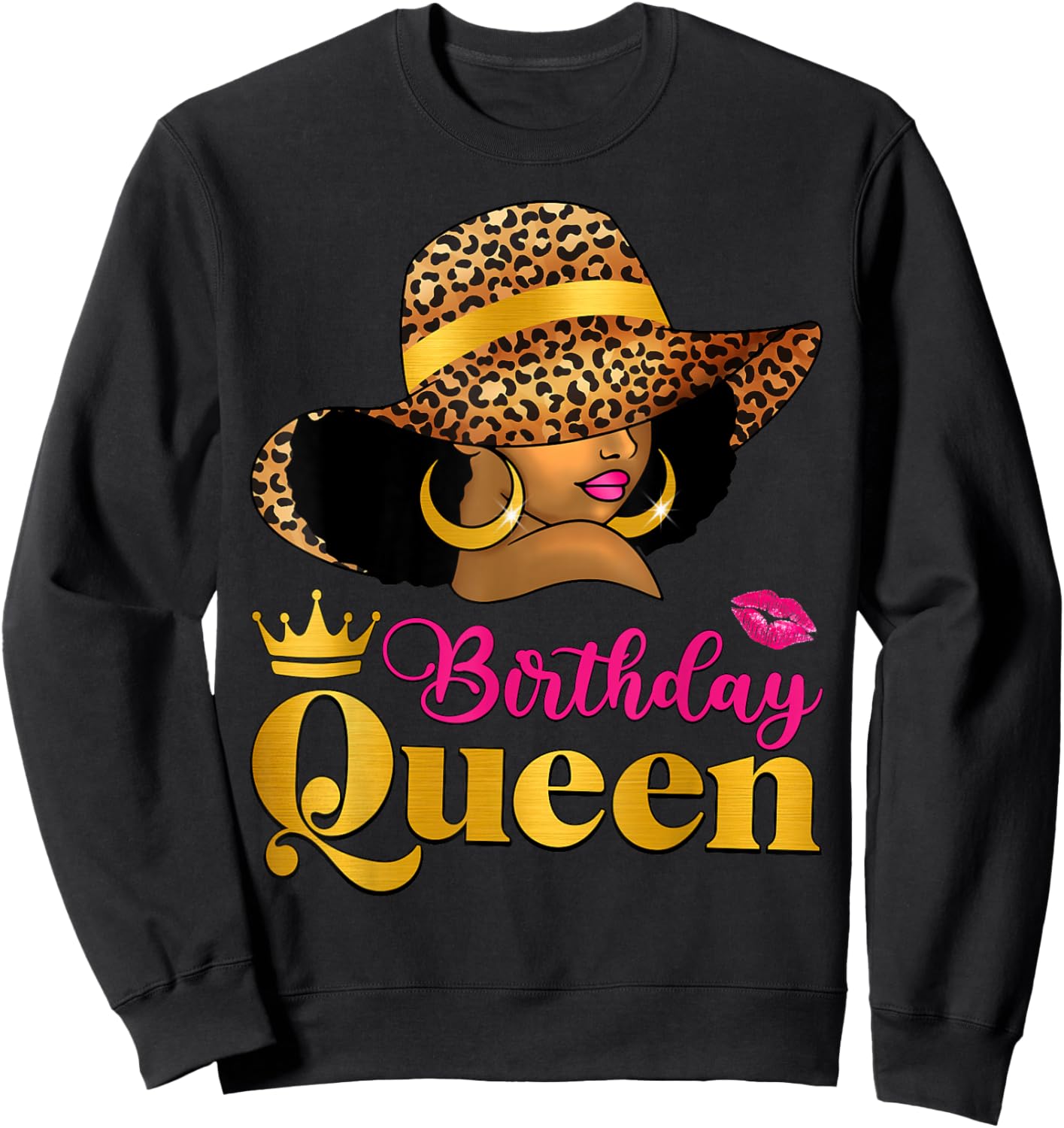 African American Afro Black Women It's My Birthday Queen Sweatshirt - Sweatshirt | Black
