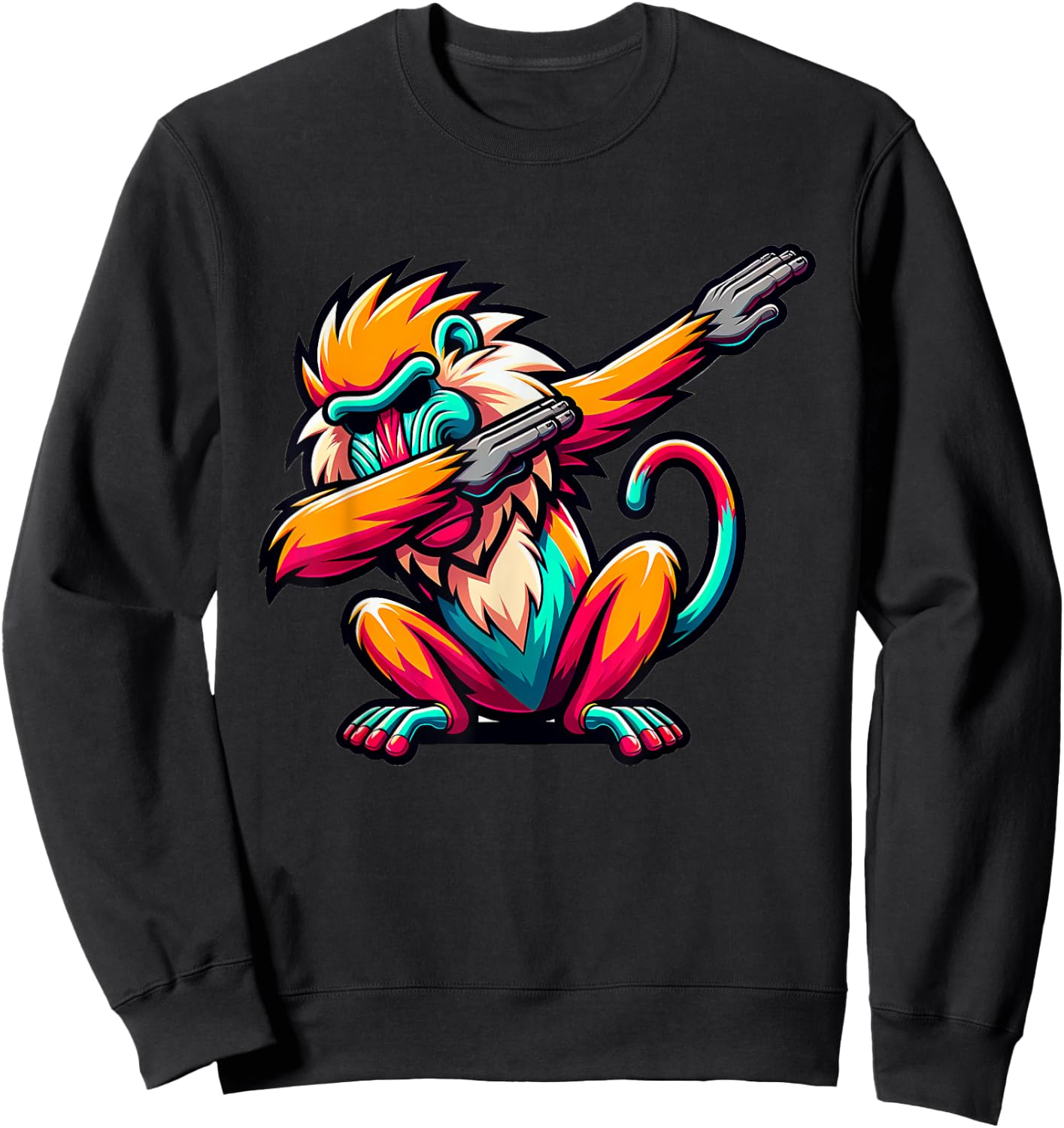 Dabbing Baboon Sweatshirt - Sweatshirt | Black