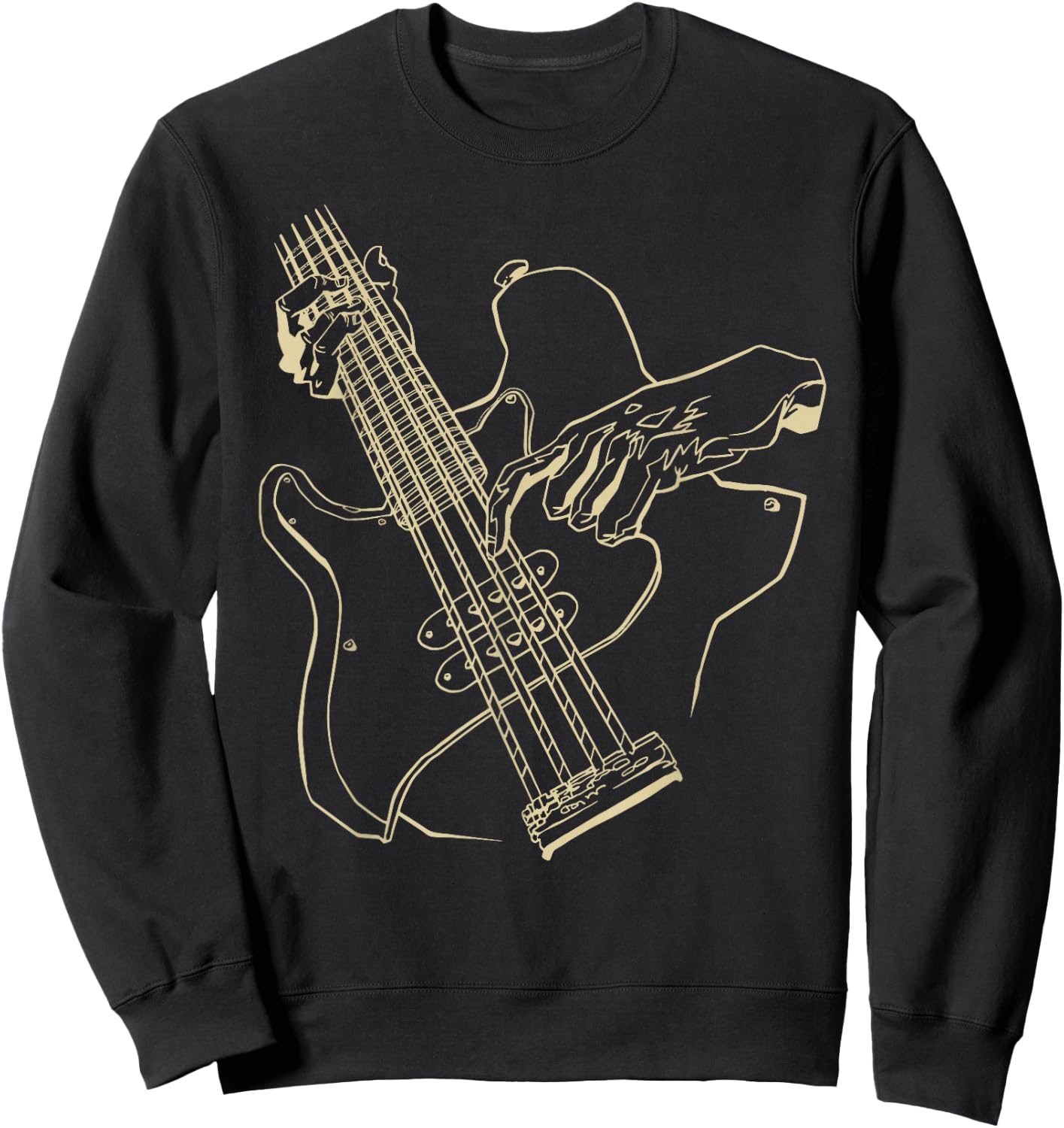 Graphic Bass Guitar Bass Player Sweatshirt - Sweatshirt | Black
