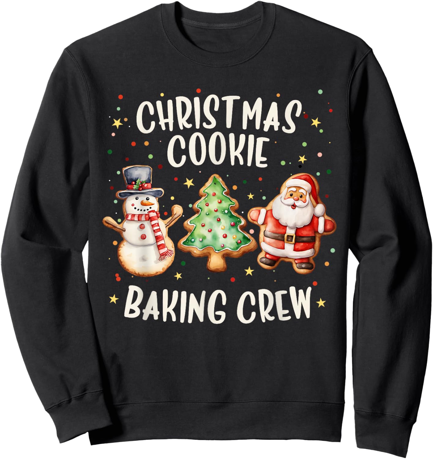 Gingerbread Team Kids Toddler Christmas Cookie Baking Crew Sweatshirt - Sweatshirt | Black