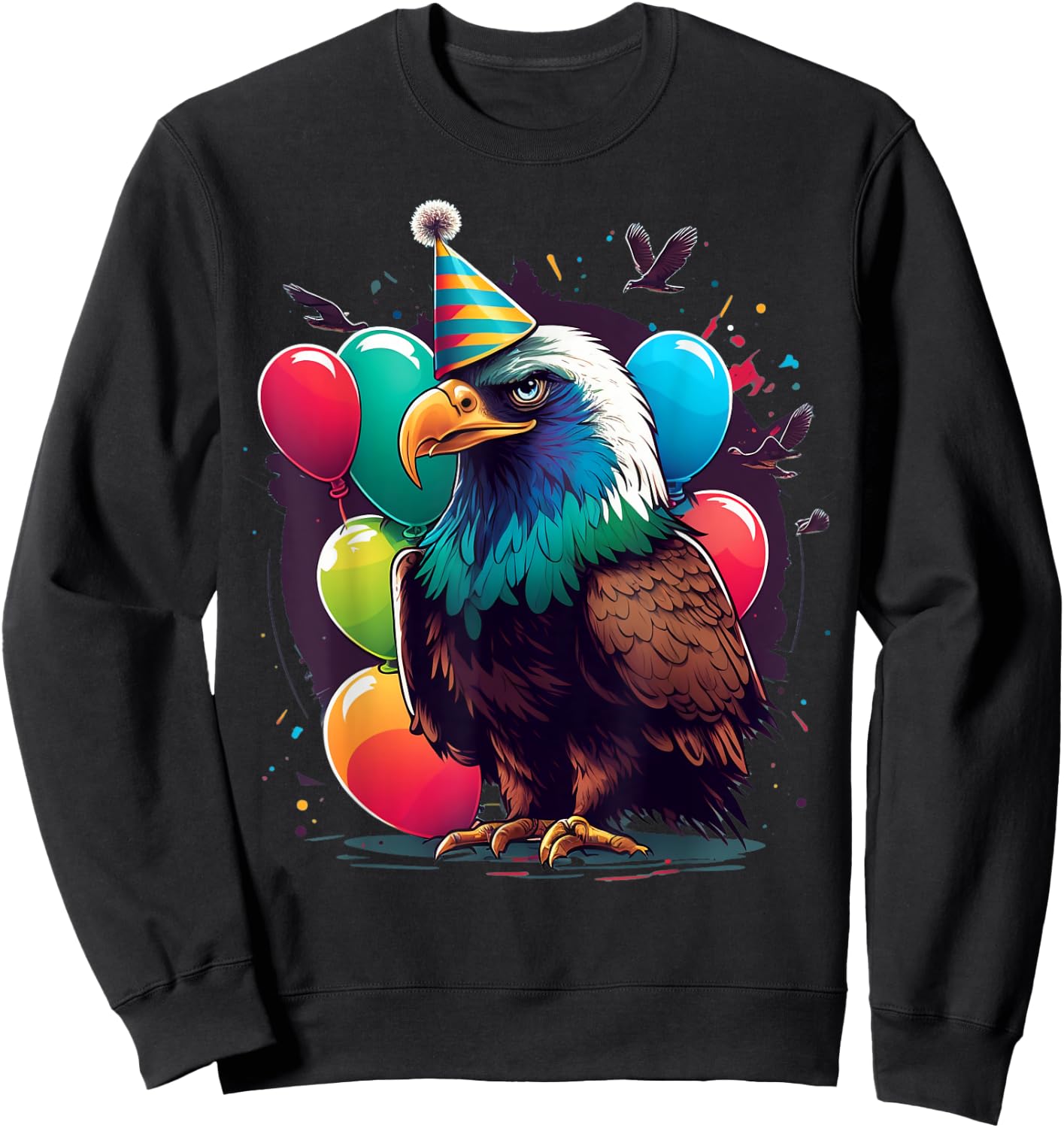 Celebration Eagle Event Birthday Party Eagle Sweatshirt - Sweatshirt | Black