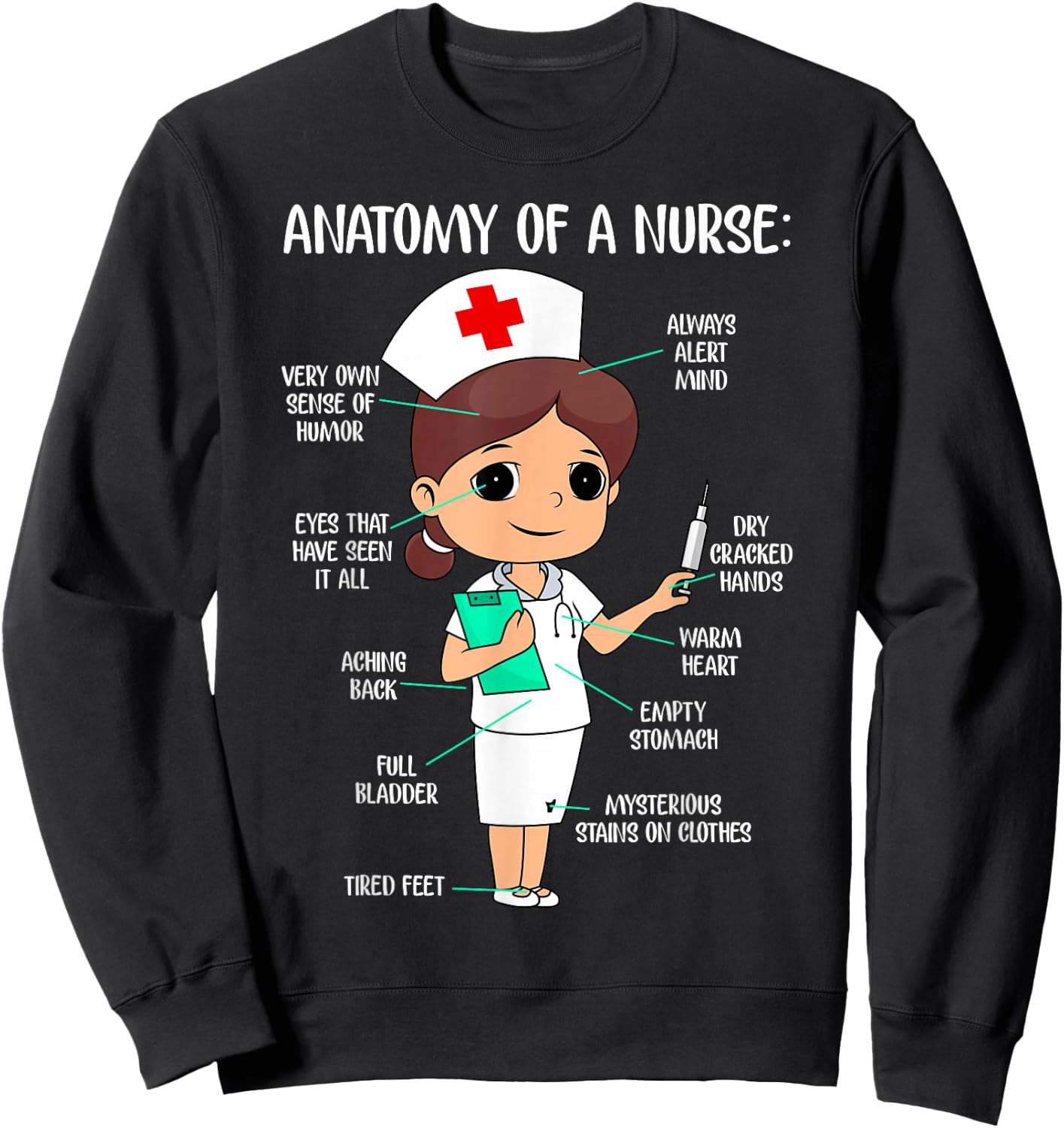 The Anatomy of a Nurse Sweatshirt - Sweatshirt | Black