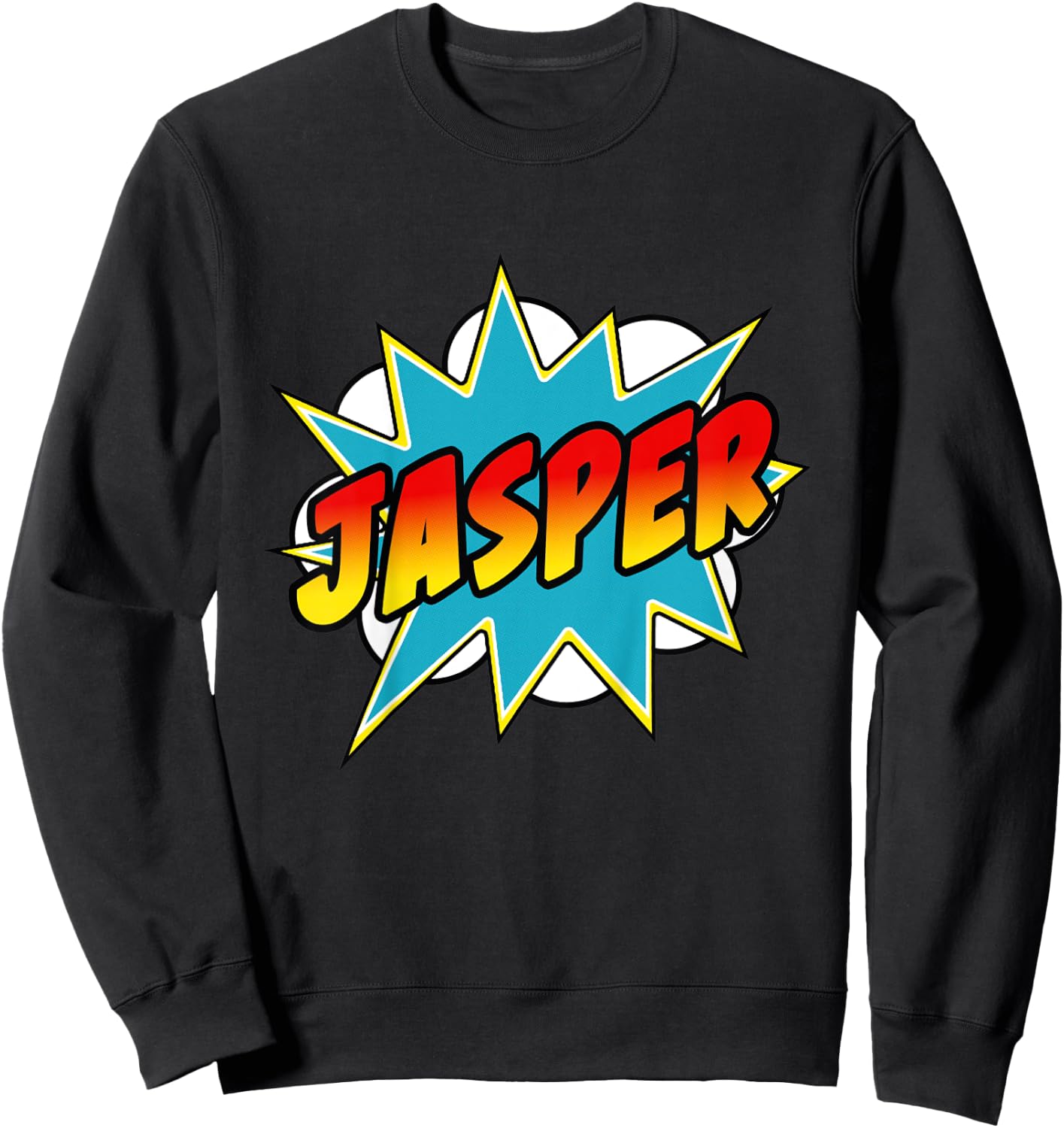 Kids Boys Jasper Name Comic Book Superhero Sweatshirt - Sweatshirt | Black