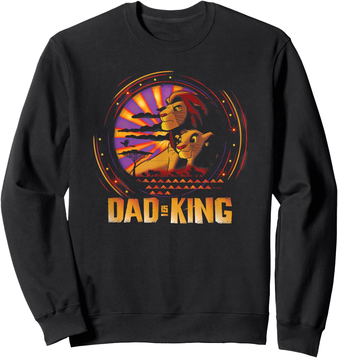 Disney The Lion King Dad is King Family Trip Father’s Day Sweatshirt - Sweatshirt | Black