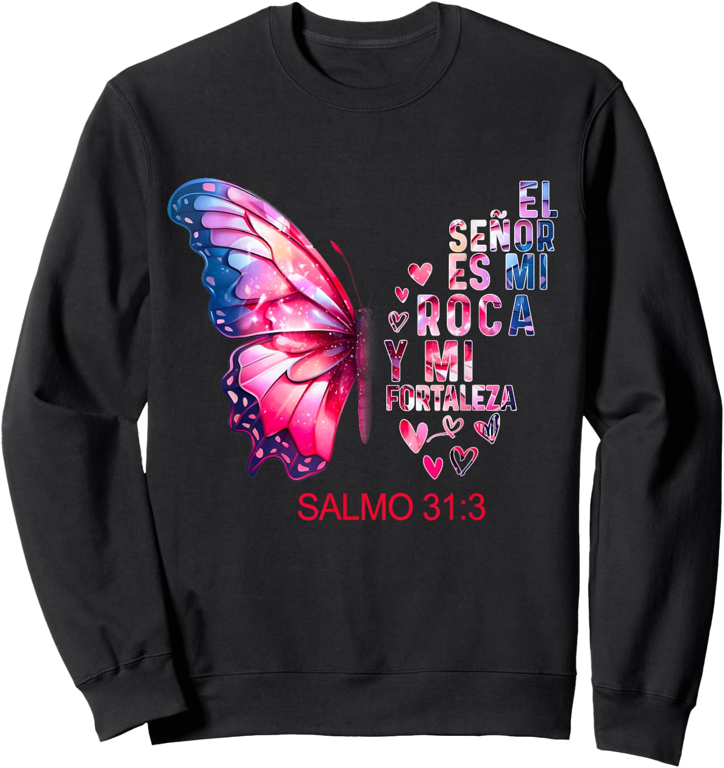 Camiseta Cristiana Para Mujer En Espanol Spanish Salmo 31 Sweatshirt - Sweatshirt | Black