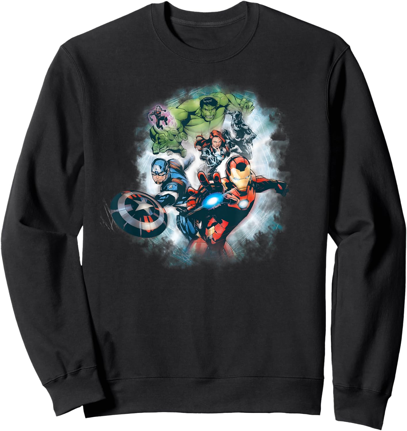 Marvel Avengers Assemble Team Full Color Sweatshirt - Sweatshirt | Black