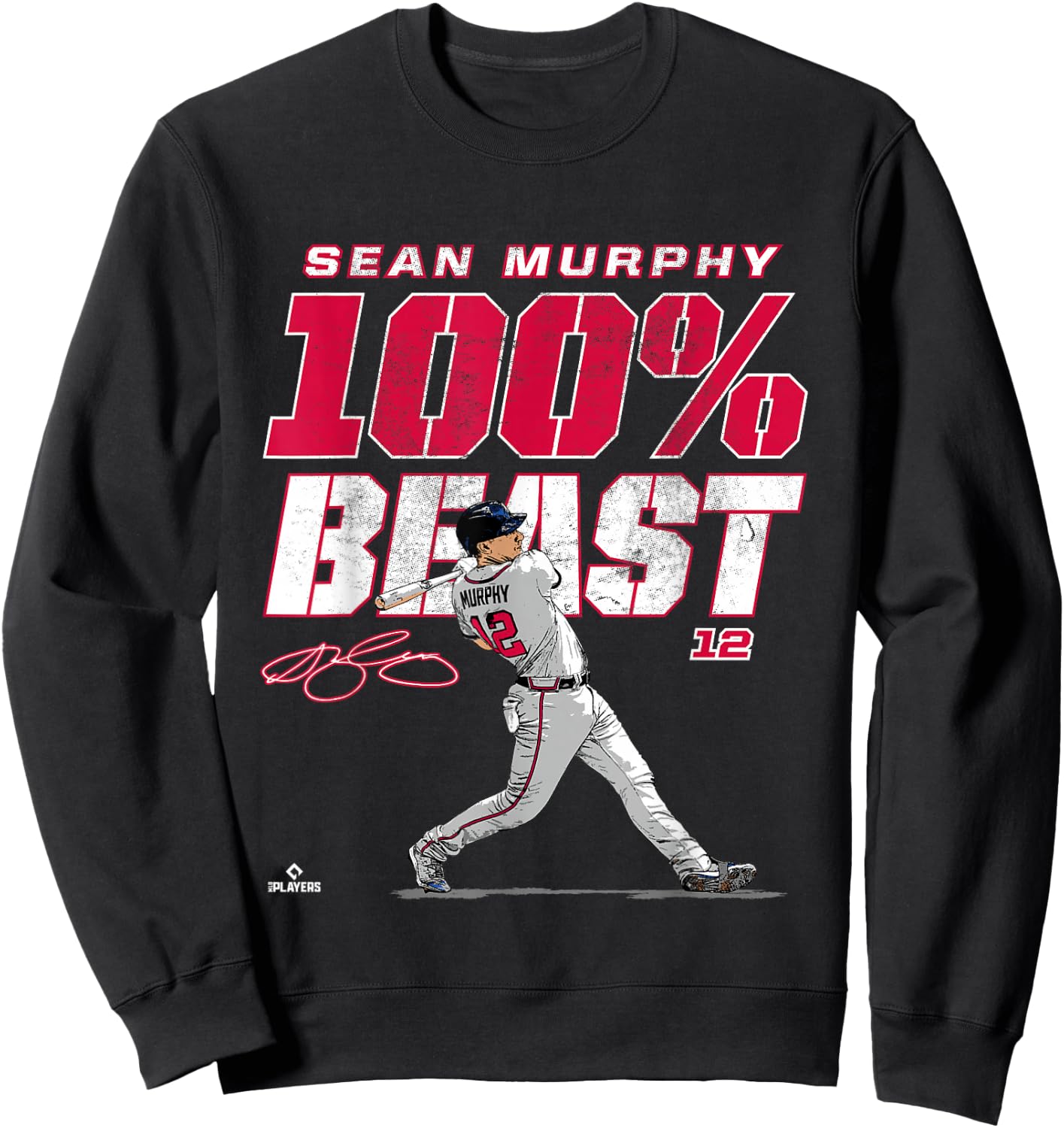 100% Beast Sean Murphy Atlanta MLBPA Sweatshirt - Sweatshirt | Black
