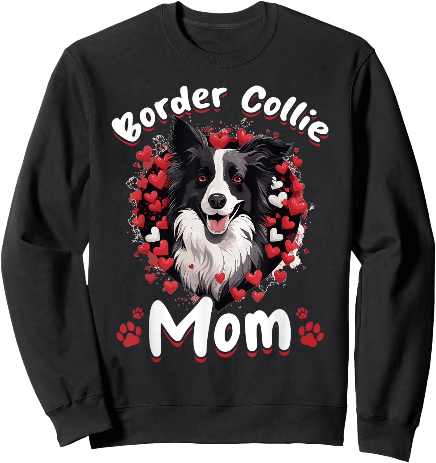 Border Collie Dog - Border Collie Mom Women Girls Kids Sweatshirt - Sweatshirt | Black