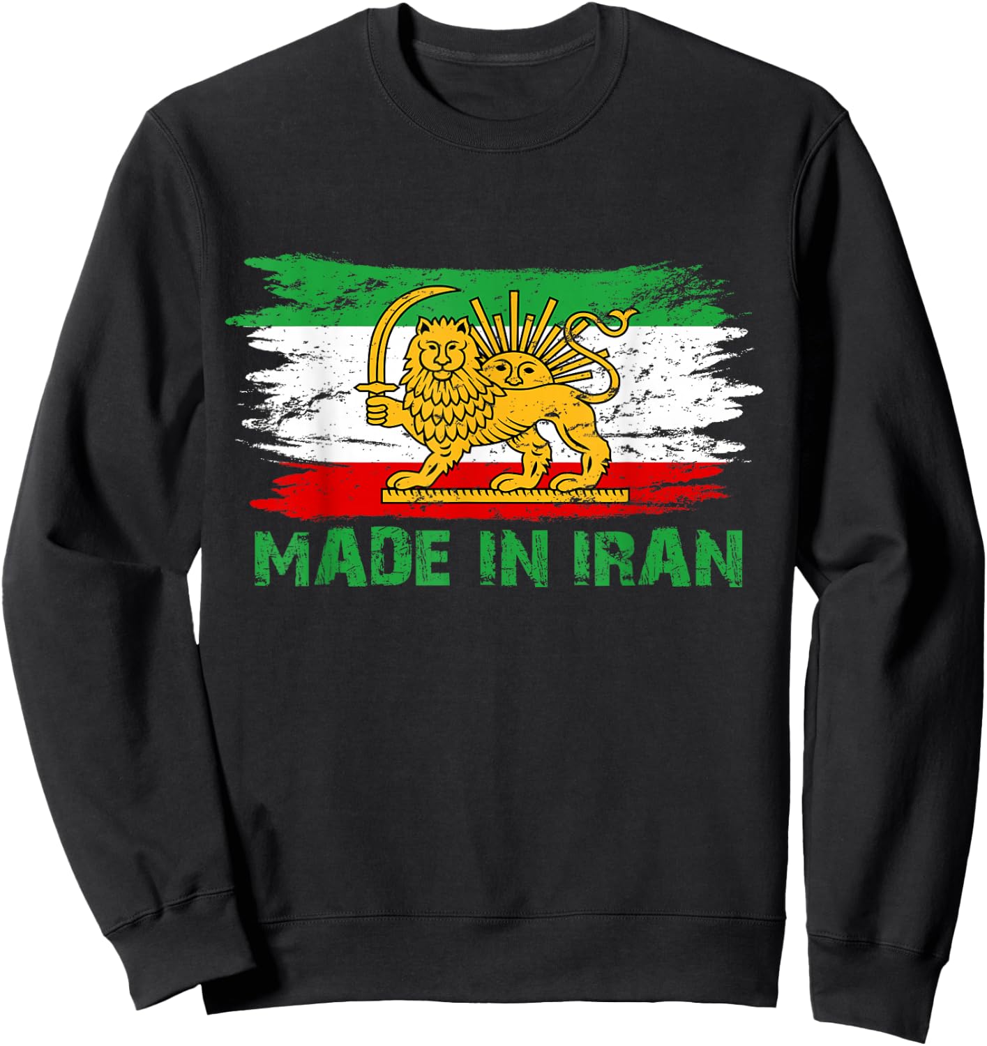 Iran and Iranian Flag Lion Persian Sweatshirt - Sweatshirt | Black