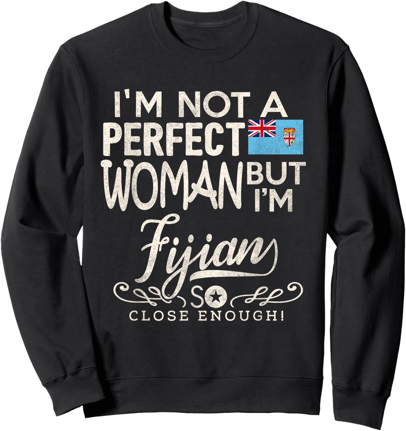 Fiji Flag Woman Shirt Fijian Pride Souvenir Funny Sweatshirt - Sweatshirt | Black