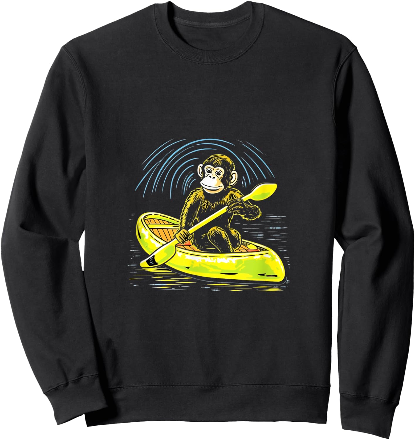 Kayak, Monkey, Kayak, Canoe, Kayak, Canoeing Sweatshirt - Sweatshirt | Black
