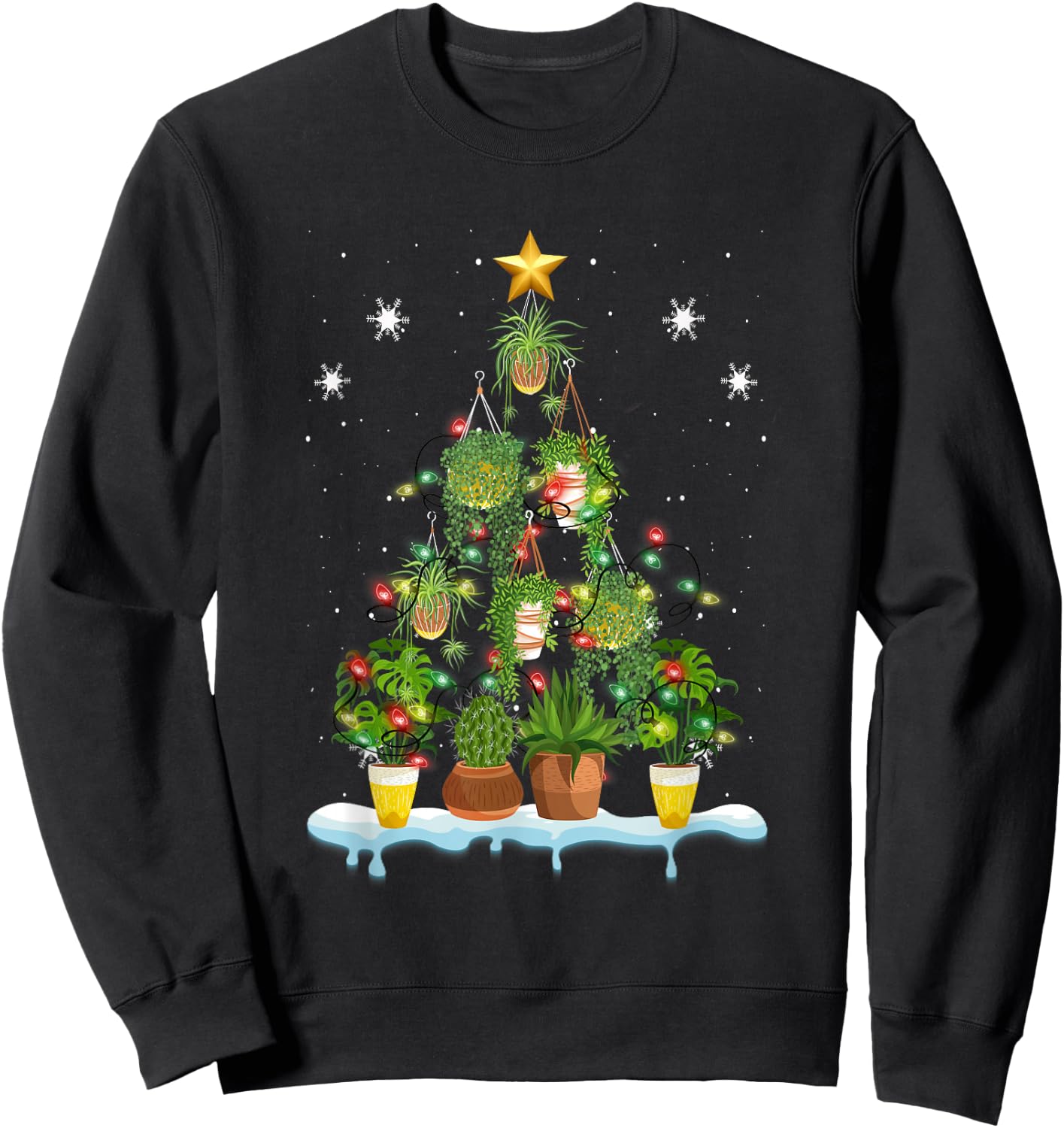 Xmas Tree Gardening Potted Plant Christmas Tree Gardener Sweatshirt - Sweatshirt | Black