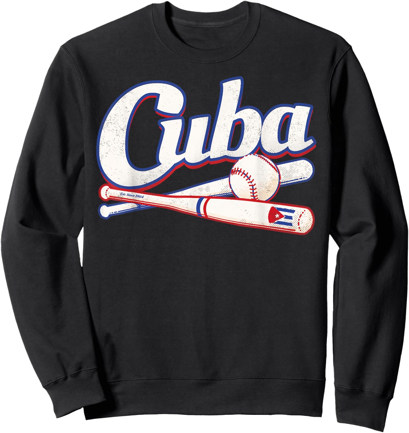 Cuba Baseball Shirt Fan Cuban Flag Sport Team Graphic Sweatshirt - Sweatshirt | Black