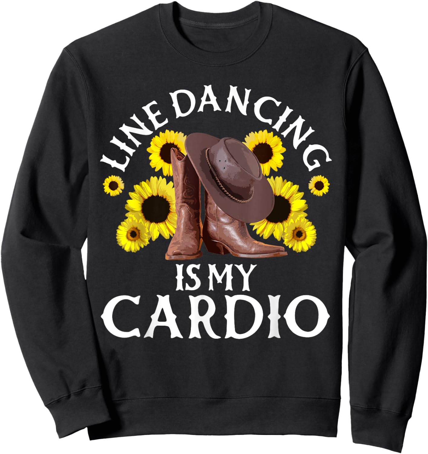 Line Dancing Art Men Country Dancing Rodeo Dancer Sweatshirt - Sweatshirt | Black