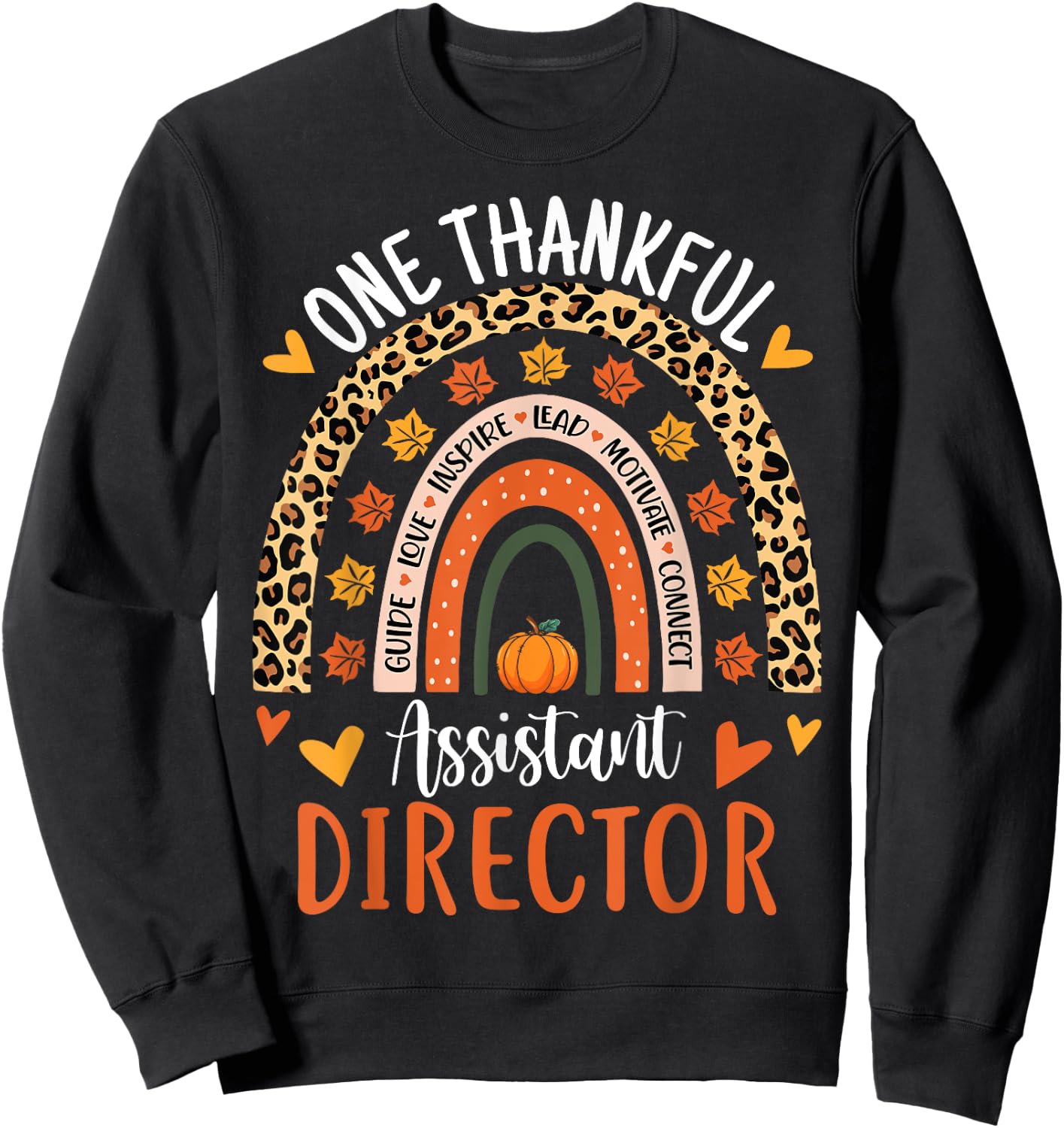 Thankful Assistant Director Thanksgiving School Secretary Sweatshirt - Sweatshirt | Black