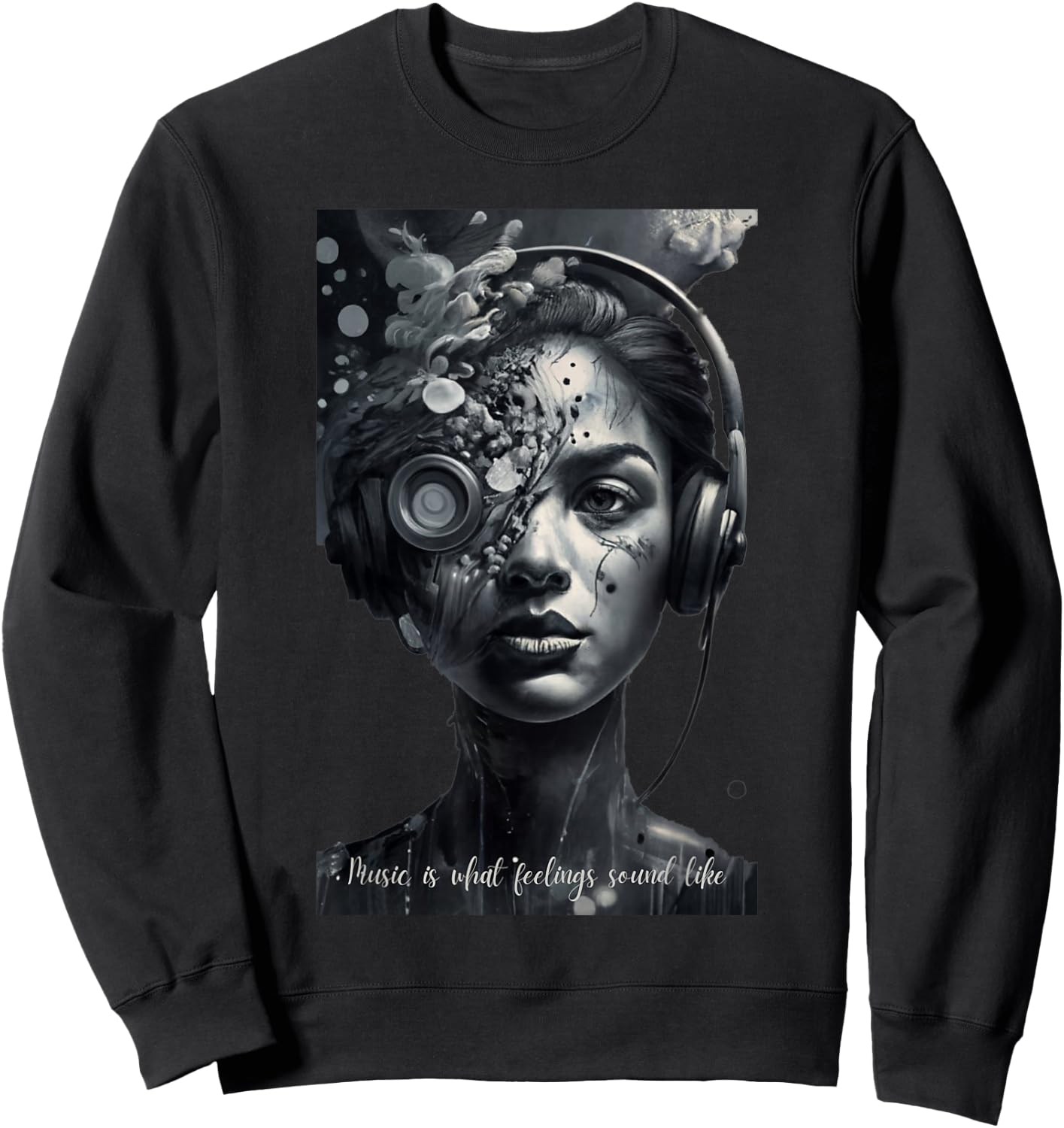 Music Is What Feelings Sound Like Sweatshirt - Sweatshirt | Black