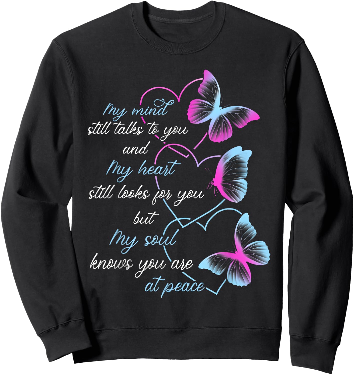 Memorial Men Butterflies Mom Dad Husband Wife Sweatshirt - Sweatshirt | Black