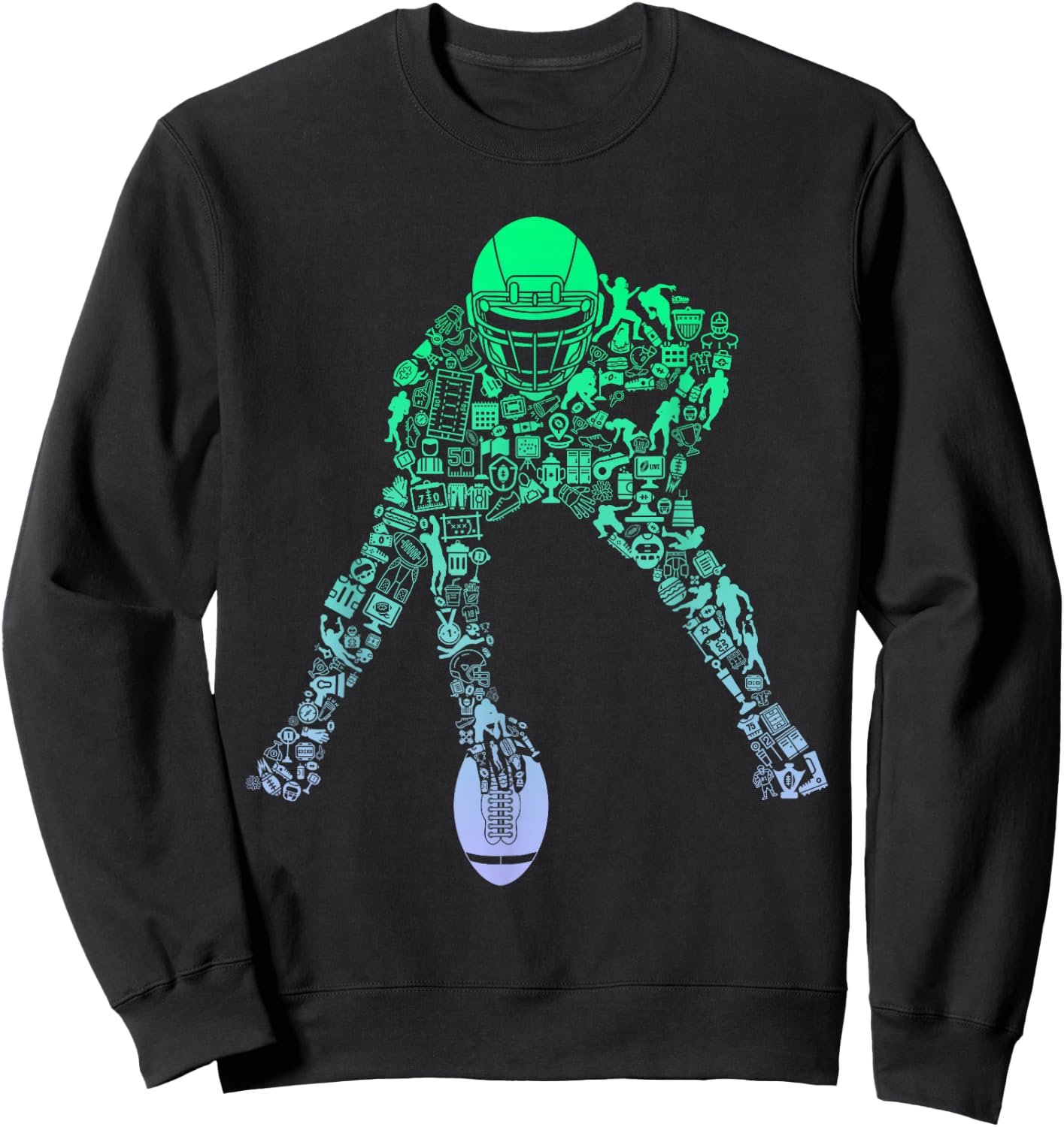 Youth Football Apparel Center Player Coach Boys Football Sweatshirt - Sweatshirt | Black
