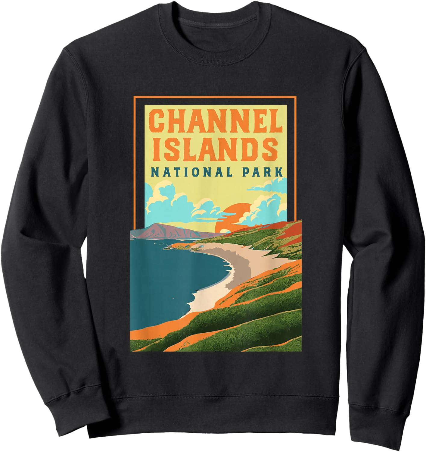 Channel Islands California WPA National Parks Poster Retro Sweatshirt - Sweatshirt | Black