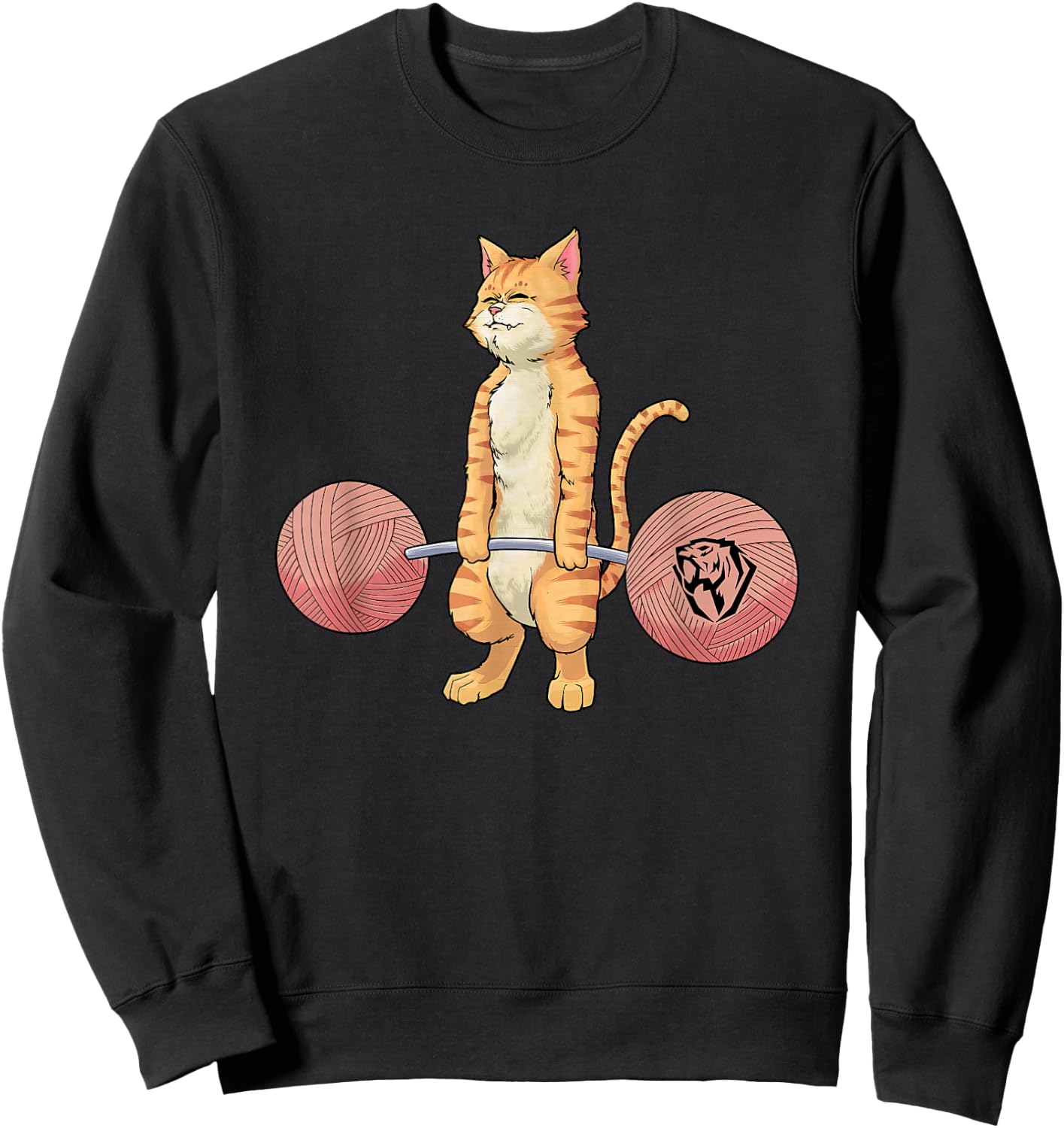 Deadlifting Tabby Cat Funny Women Sweatshirt - Sweatshirt | Black