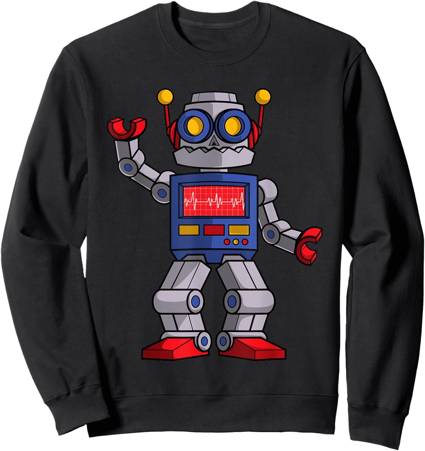Funny Robot Design for Kids Boys Girls Robotics Bot Lovers Small Sweatshirt - Sweatshirt | Black