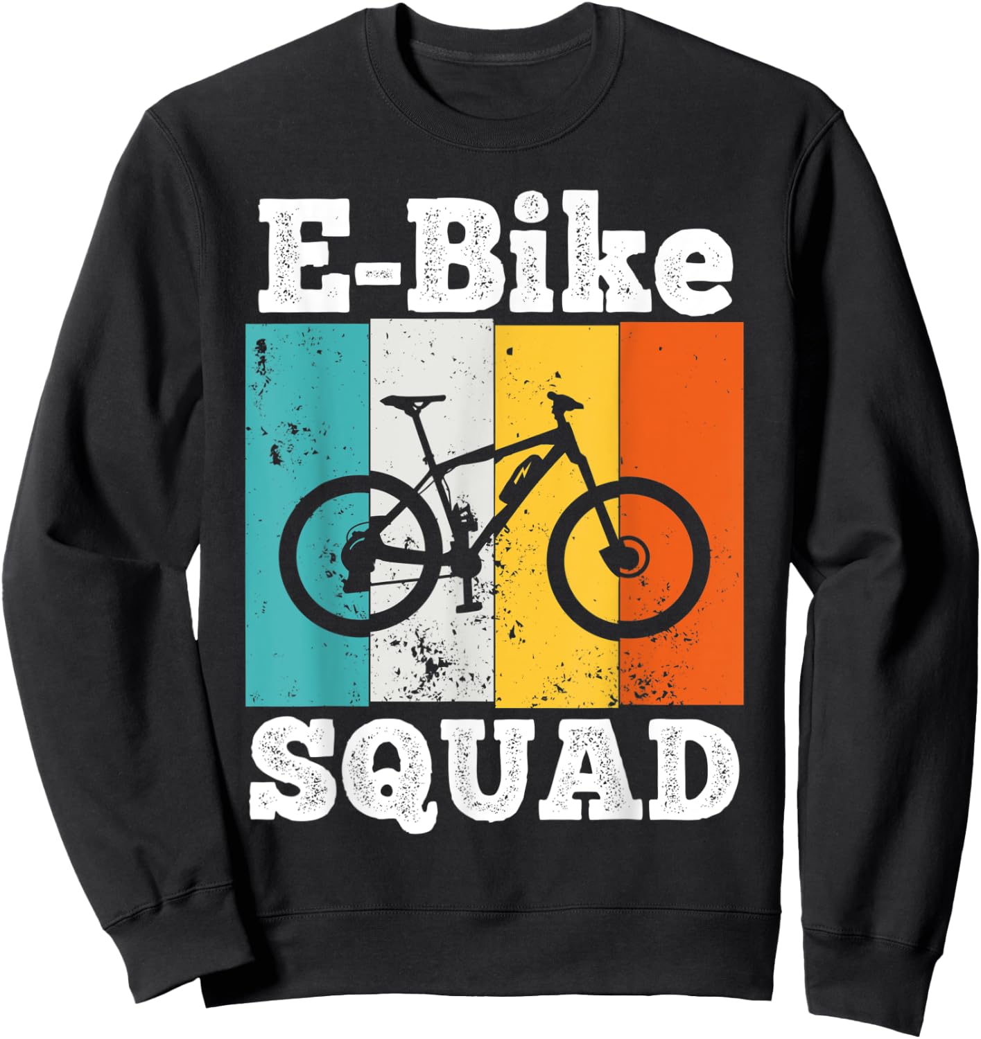E-Bike Squad Shirt EBike Team E-Biking Retro E-Bike Sweatshirt - Sweatshirt | Black