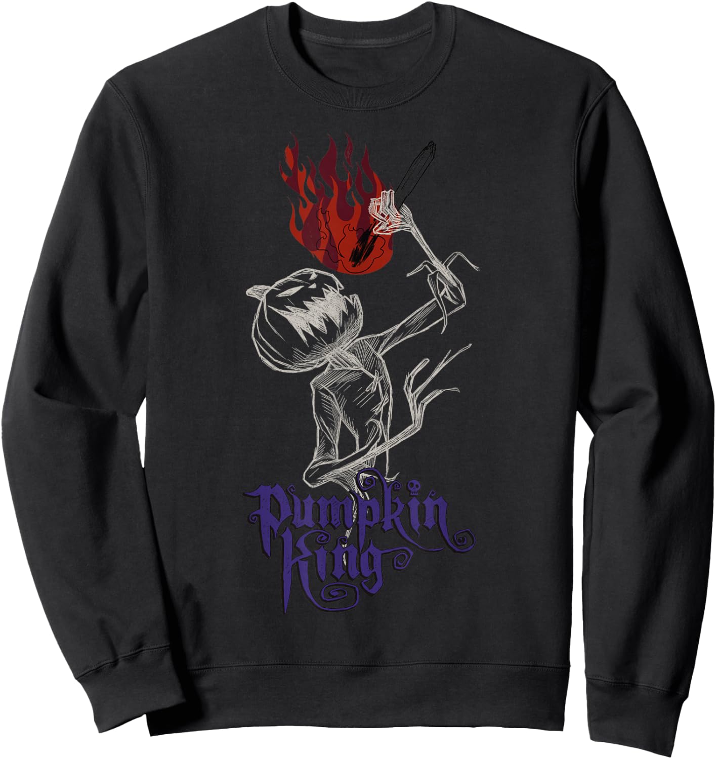 Disney The Nightmare Before Christmas Pumpkin King Torch Sweatshirt - Sweatshirt | Black