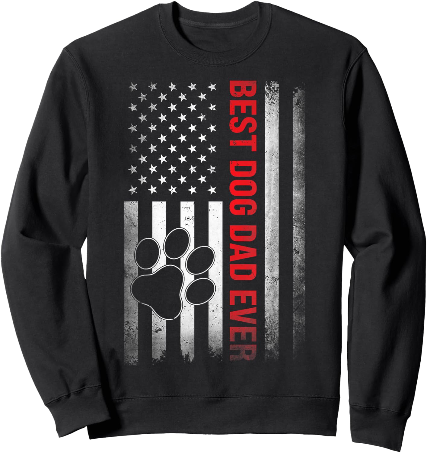 Funny Dad Fathers Day Dog Dad Sweatshirt - Sweatshirt | Black
