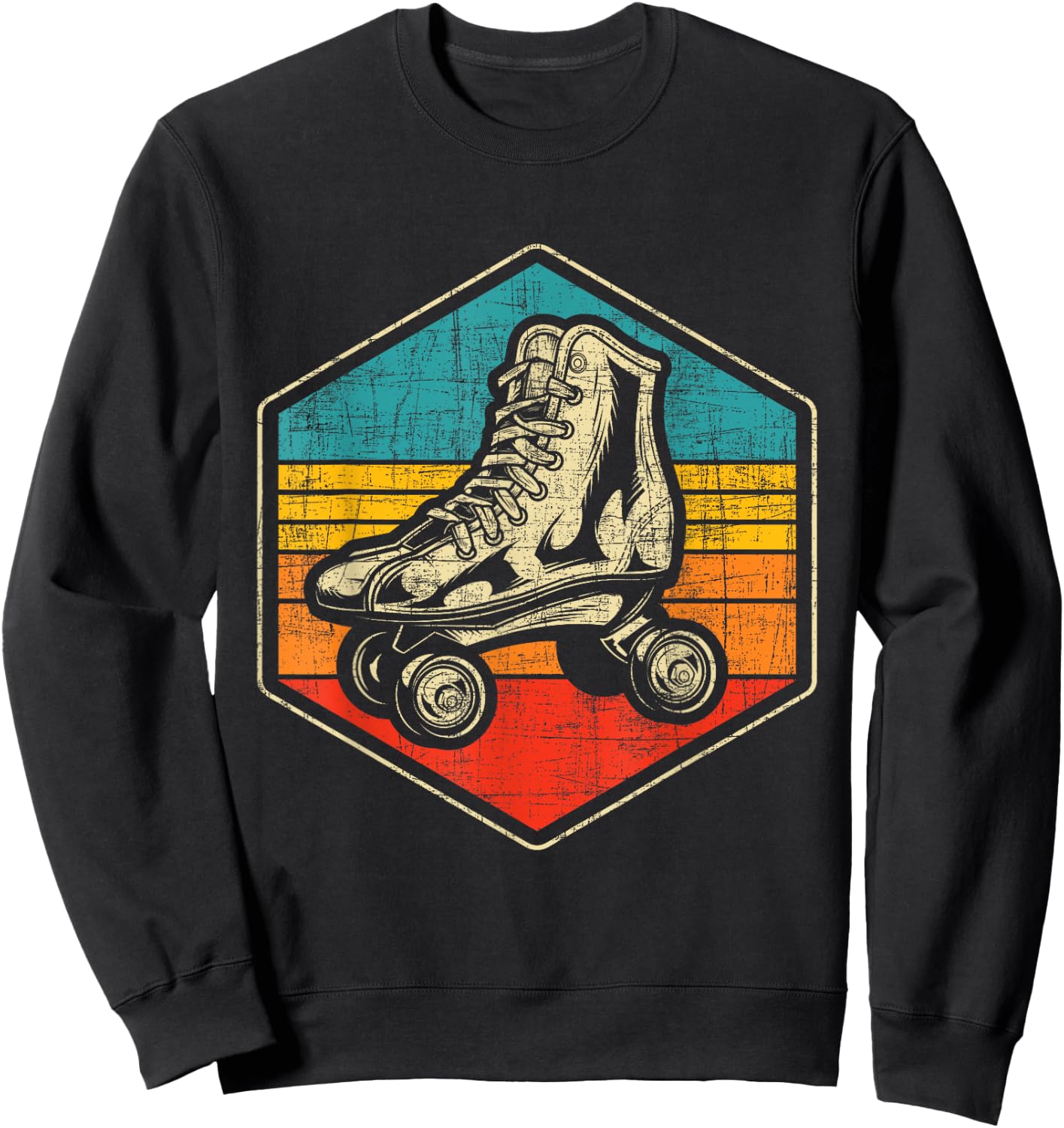 Retro Vintage Roller Skating Enthusiast - Skaters Skates Sweatshirt - Sweatshirt | Black