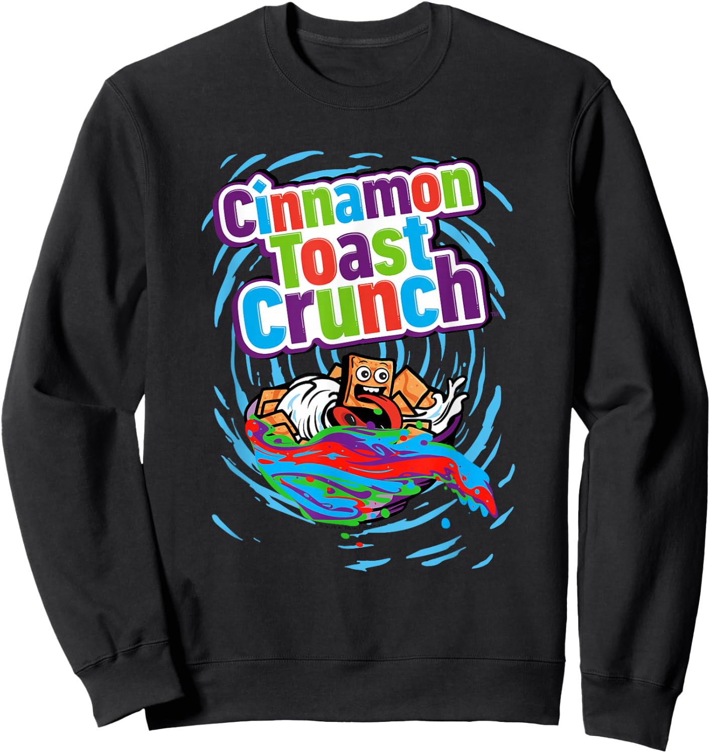 Cinnamon Toast Crunch Surfing Breakfast Cereal Color Logo Sweatshirt - Sweatshirt | Black