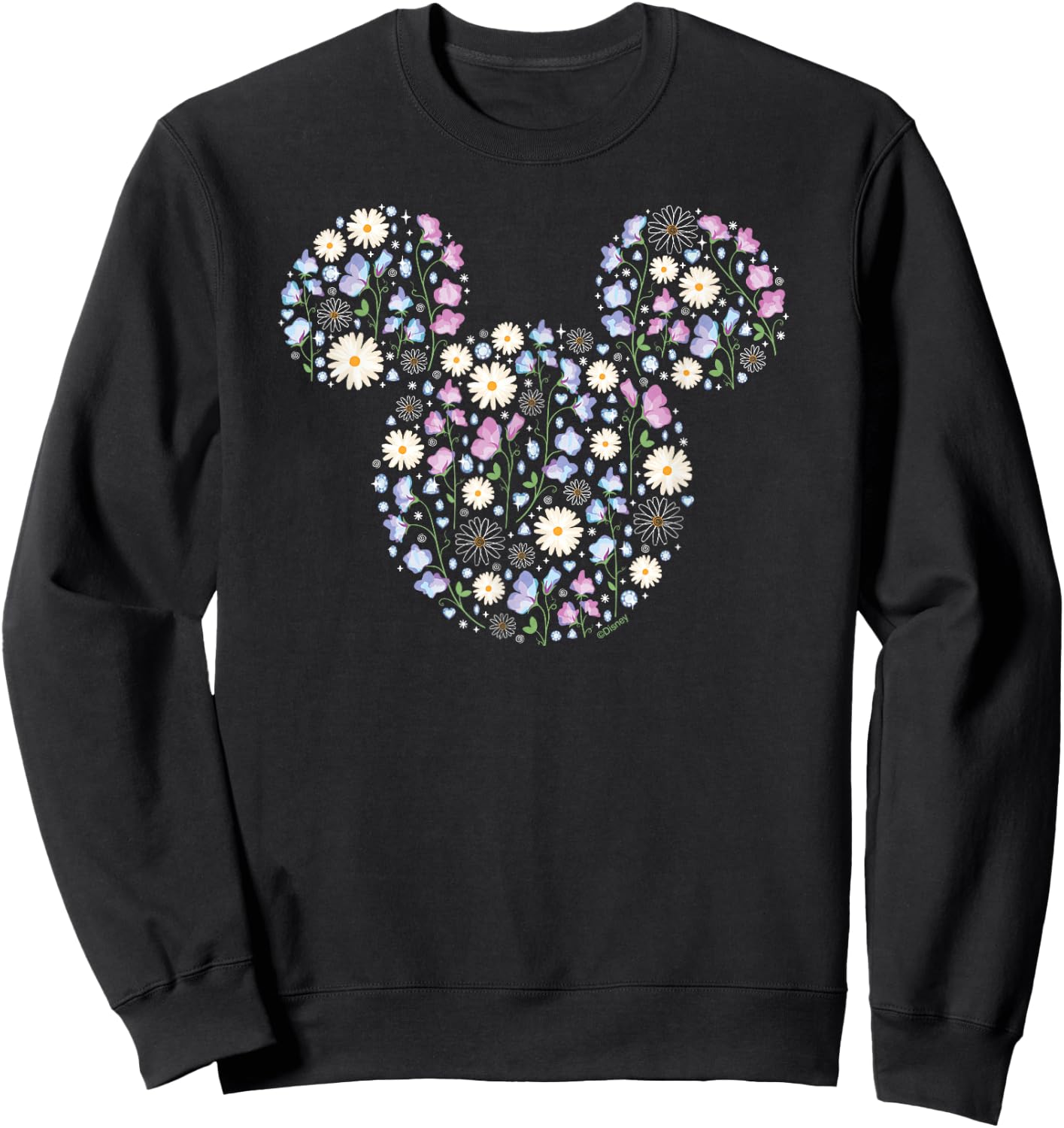 Disney Mickey Mouse April Birth Month Birthstone & Flowers Sweatshirt - Sweatshirt | Black