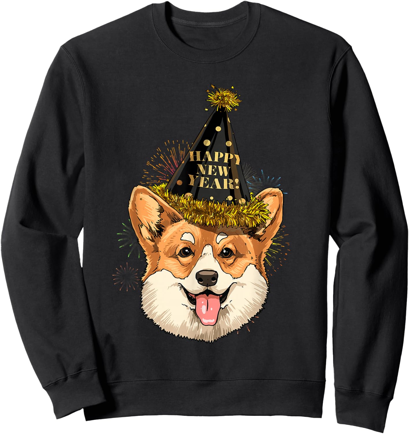 New Year Corgi New Year's Eve Party Countdown Corgi Lover Sweatshirt - Sweatshirt | Black