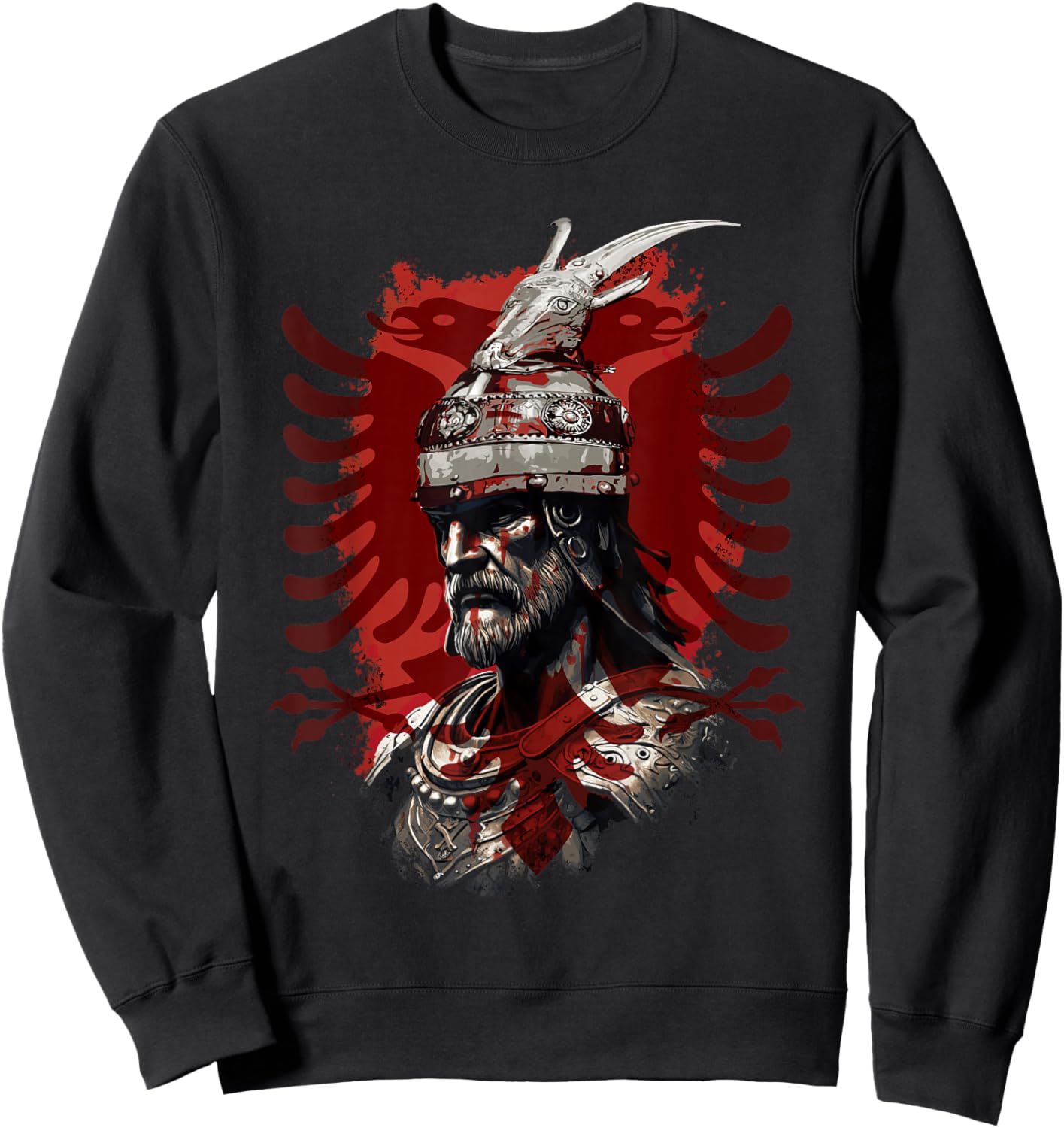 Skanderbeg Albanian National Hero Eagle Kosovo Albanian Sweatshirt - Sweatshirt | Black