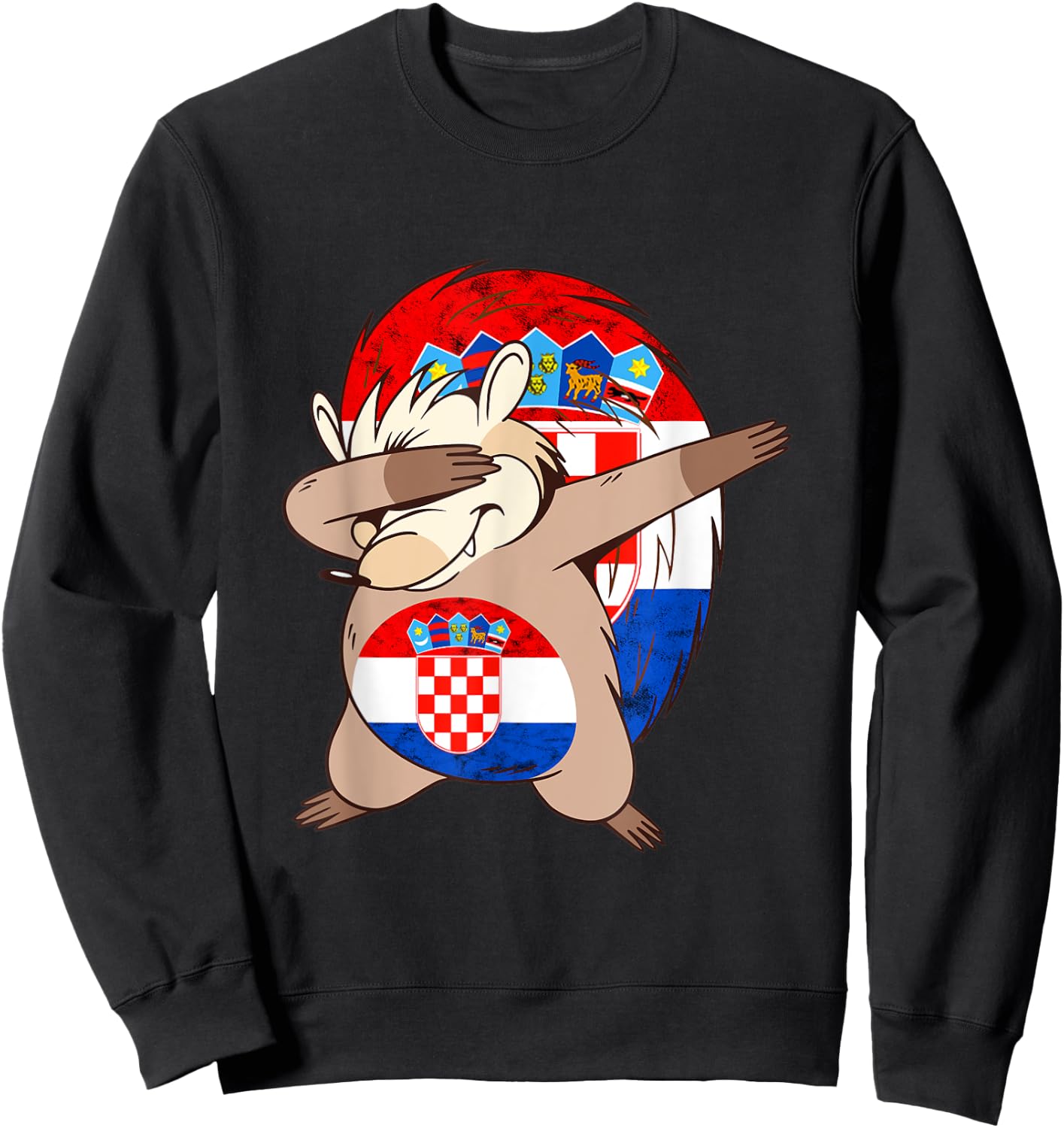 Hrvatska Hedgehog Croatian Soccer Team Croatian Flag Croatia Sweatshirt - Sweatshirt | Black