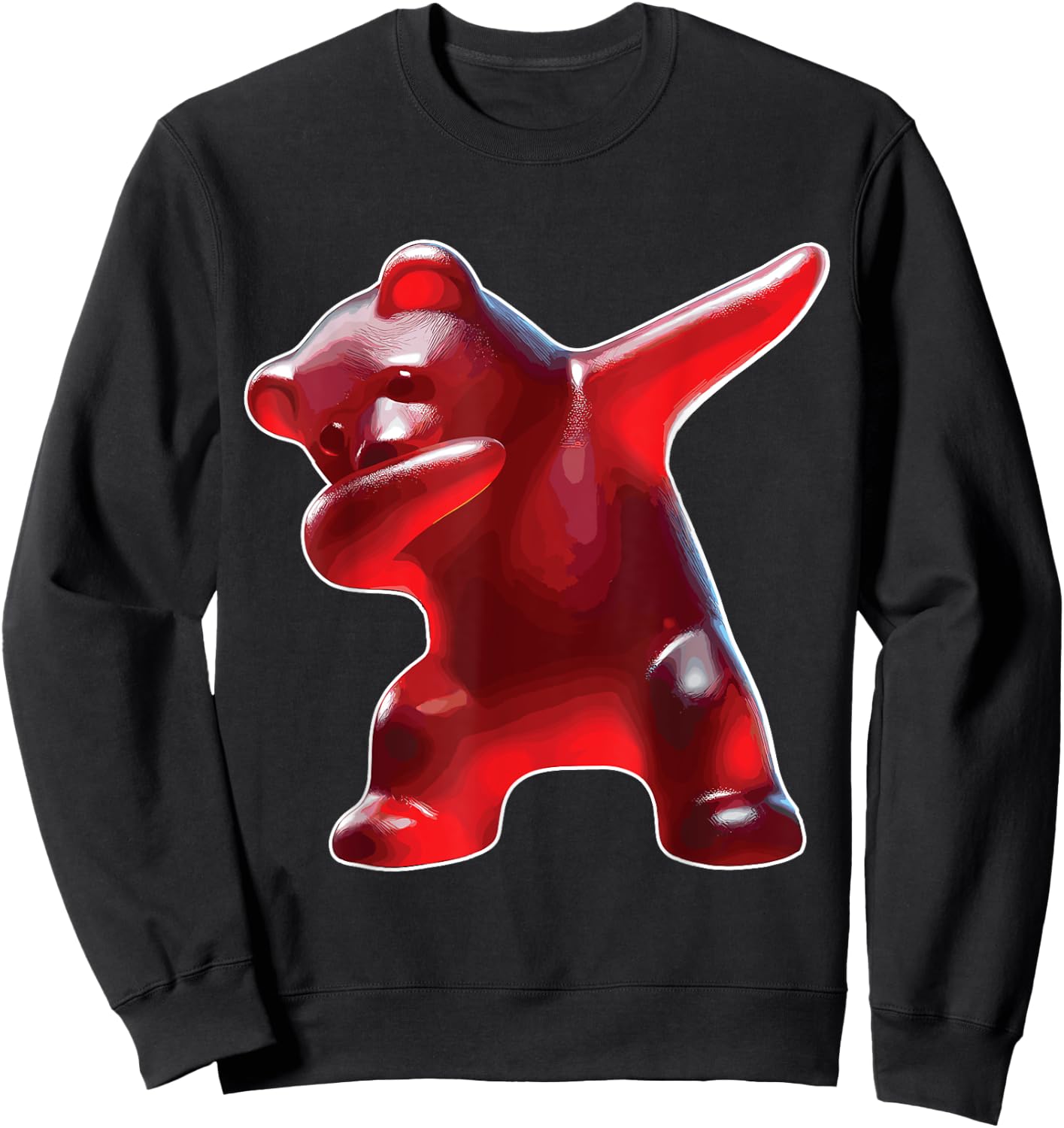 Gummy Bear, Red Gummy Bear, Dabbing Gummy Bear Sweatshirt - Sweatshirt | Black