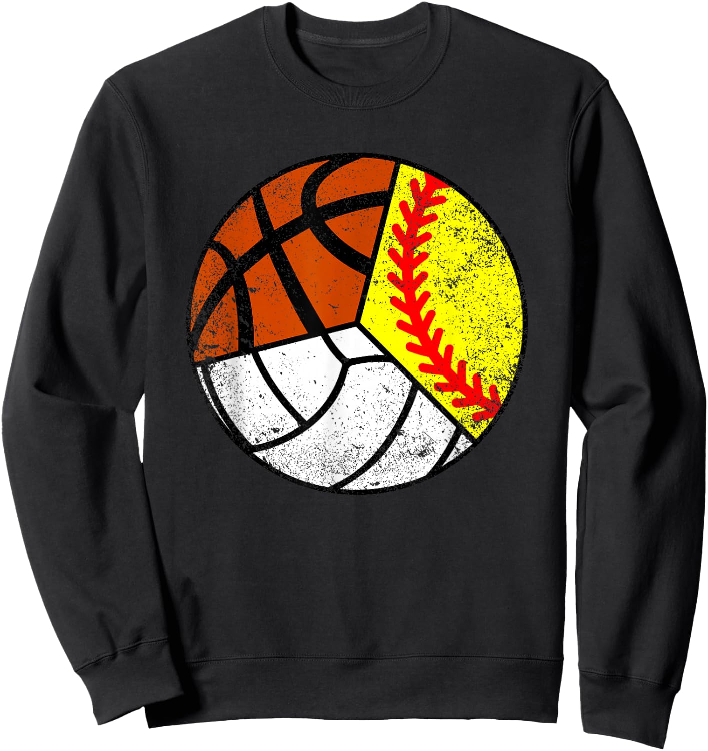 Softball Volleyball Basketball Player Funny Ball Sport Sweatshirt - Sweatshirt | Black