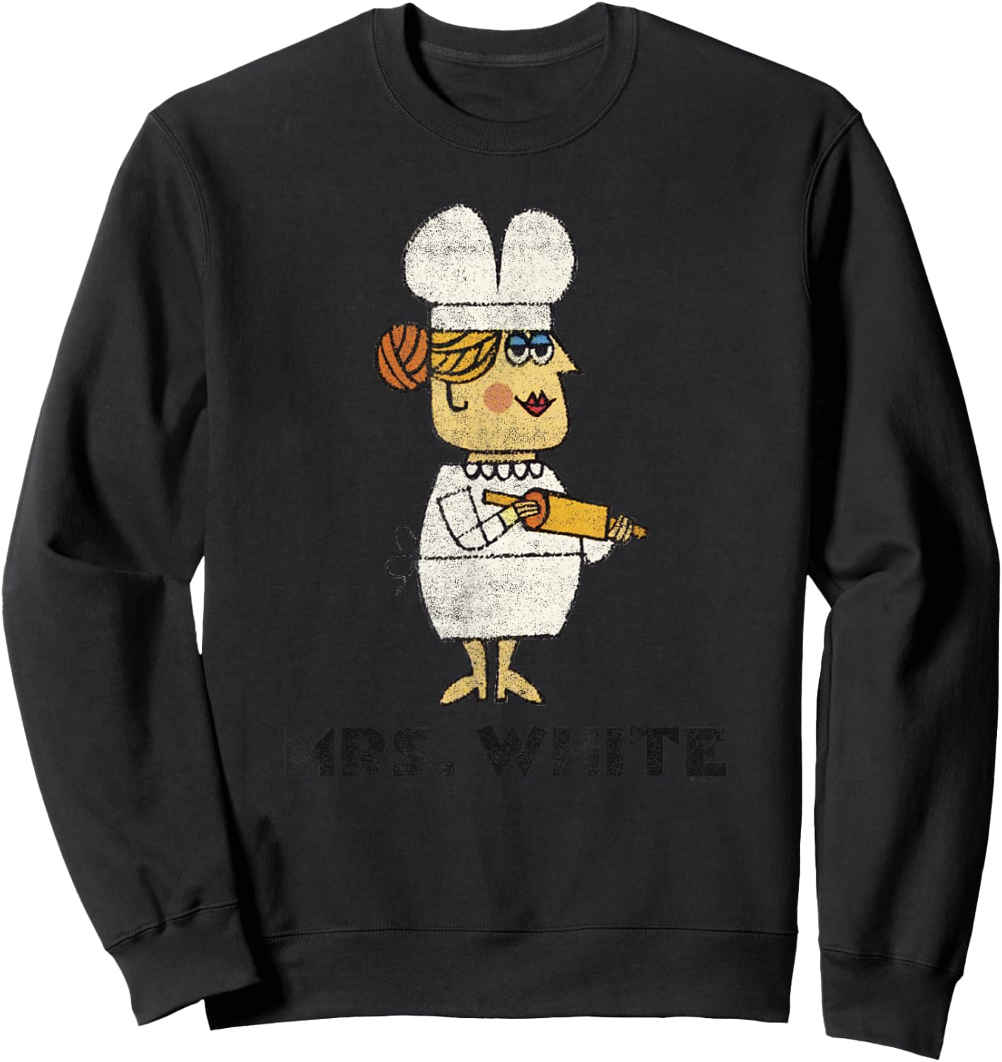 Clue Retro Mrs. White Portrait Sweatshirt - Sweatshirt | Black