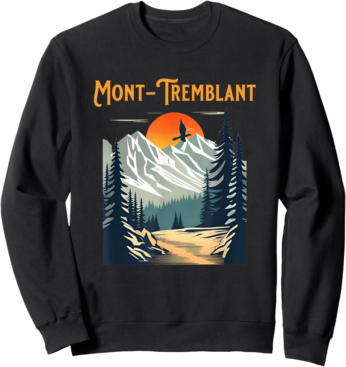 Vintage Mont-Tremblant Souvenir Hiking Sweatshirt - Sweatshirt | Black