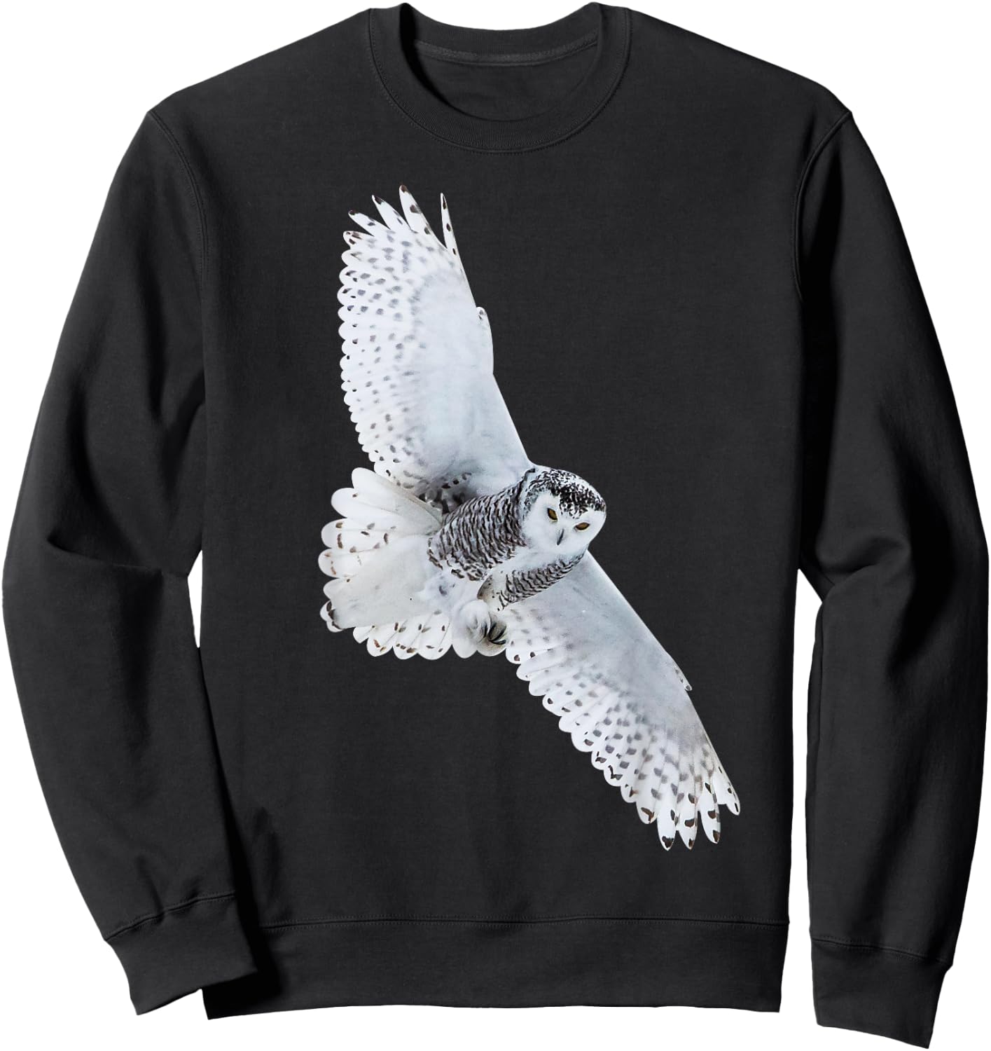 @n!mal -Adults & Kids Owl Bird Motif Animals Bird Design Owl - Black - Small - Short Sleeve - Cotton 60%, Polyester 40% Sweatshirt - Sweatshirt | Black